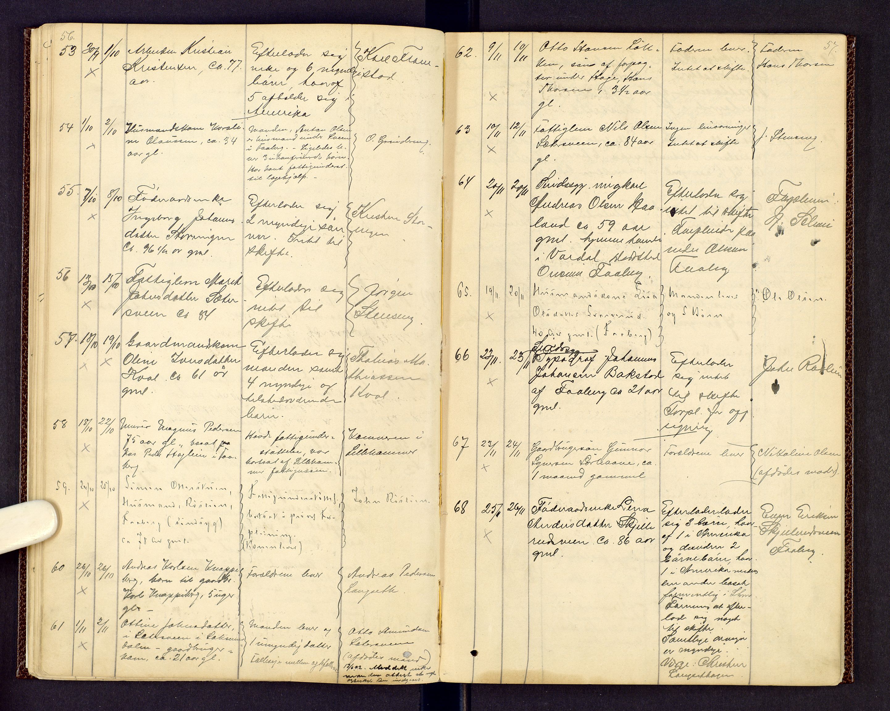 Sør-Gudbrandsdal tingrett, AV/SAH-TING-004/J/Jd/Jda/L0003: Dødsfallsprotokoll - Fåberg og Gausdal, 1894-1909, s. 56-57