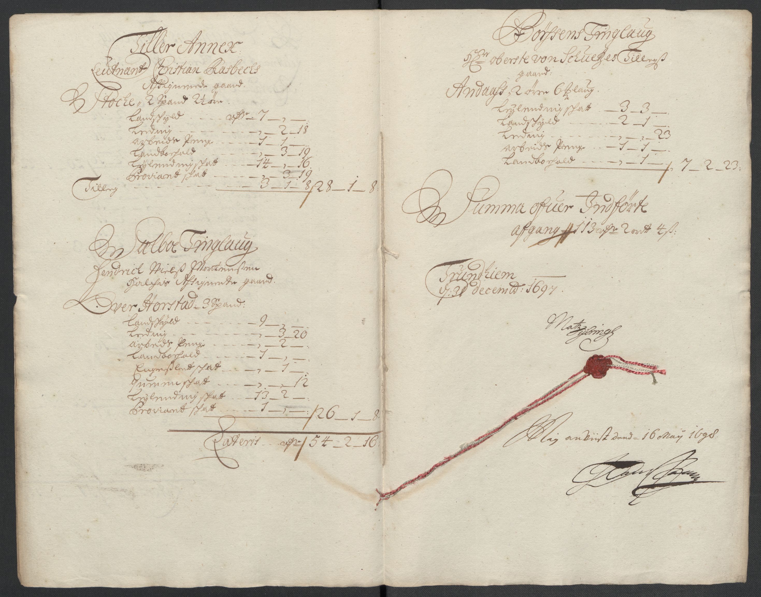 Rentekammeret inntil 1814, Reviderte regnskaper, Fogderegnskap, AV/RA-EA-4092/R61/L4106: Fogderegnskap Strinda og Selbu, 1696-1697, s. 305