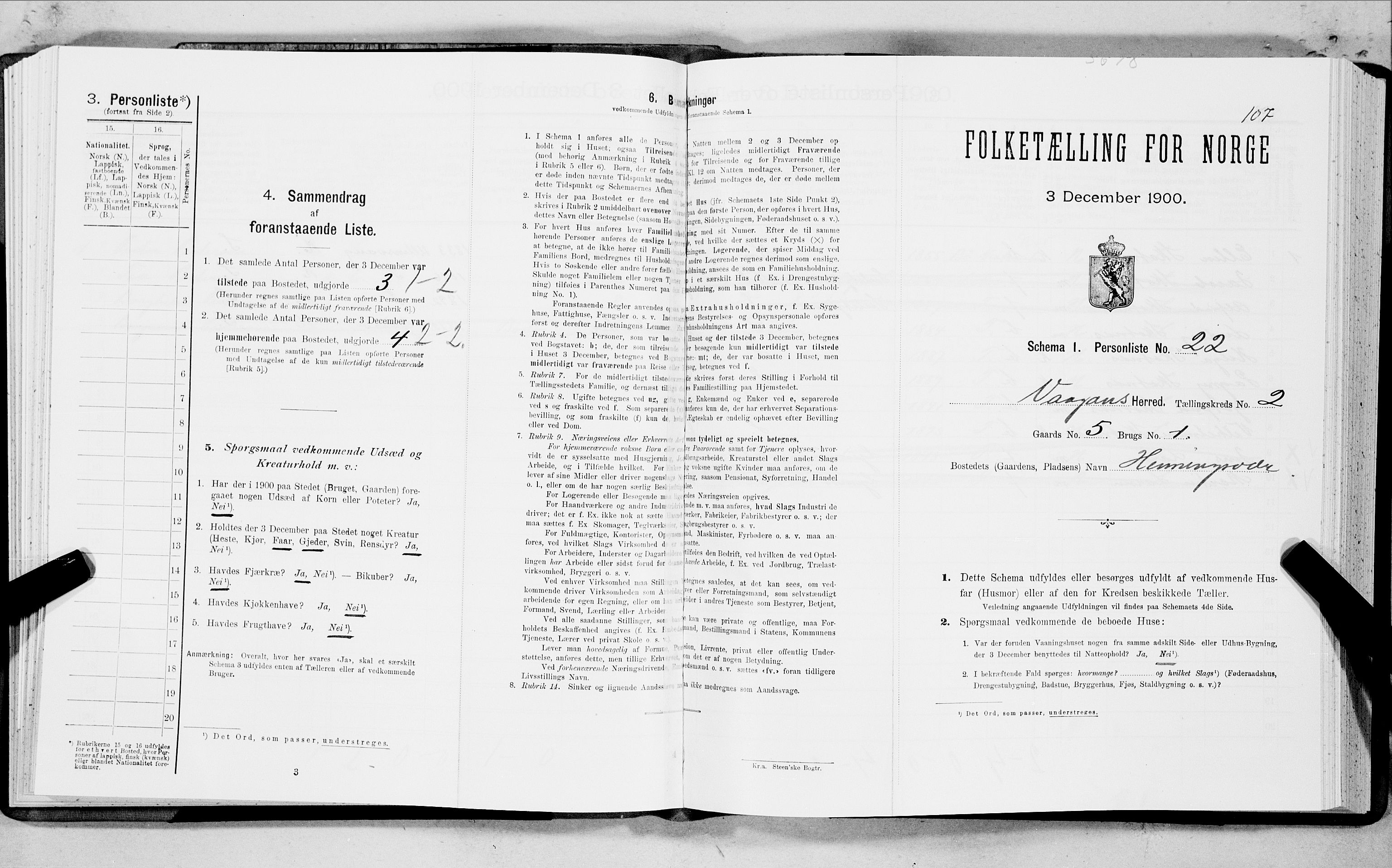 SAT, Folketelling 1900 for 1865 Vågan herred, 1900, s. 108