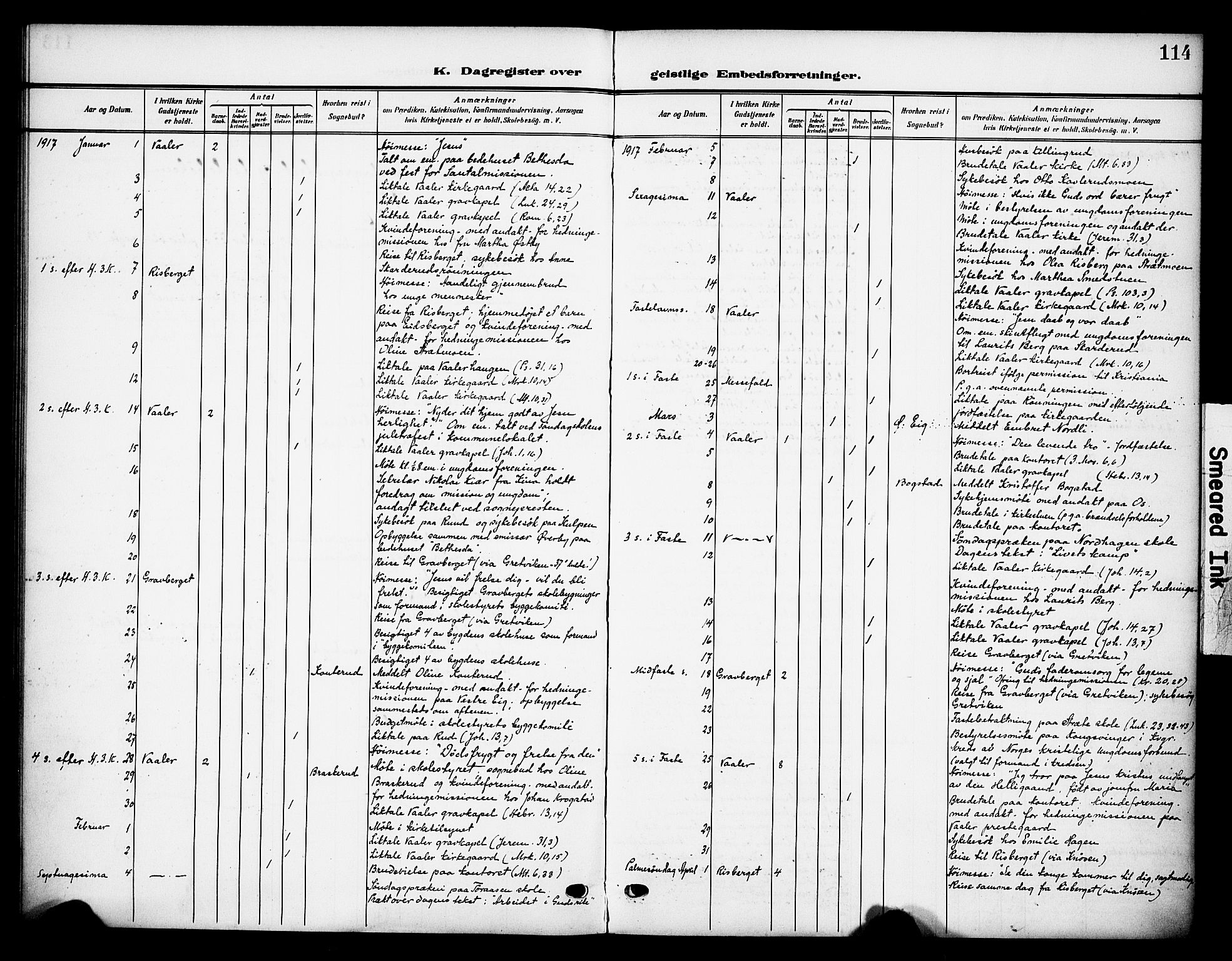 Våler prestekontor, Hedmark, SAH/PREST-040/H/Ha/Haa/L0007: Ministerialbok nr. 7, 1908-1919, s. 114