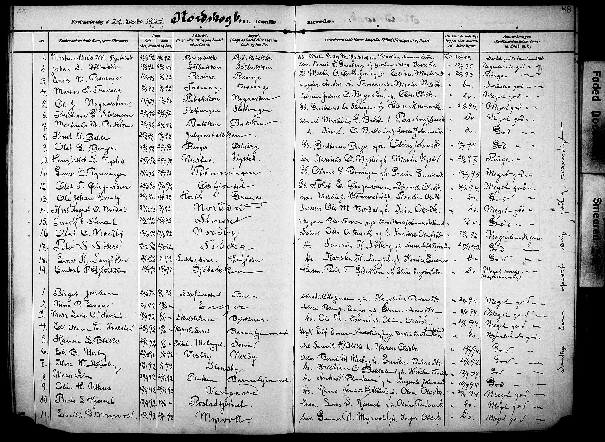 Elverum prestekontor, AV/SAH-PREST-044/H/Ha/Haa/L0016: Ministerialbok nr. 16, 1903-1912, s. 88