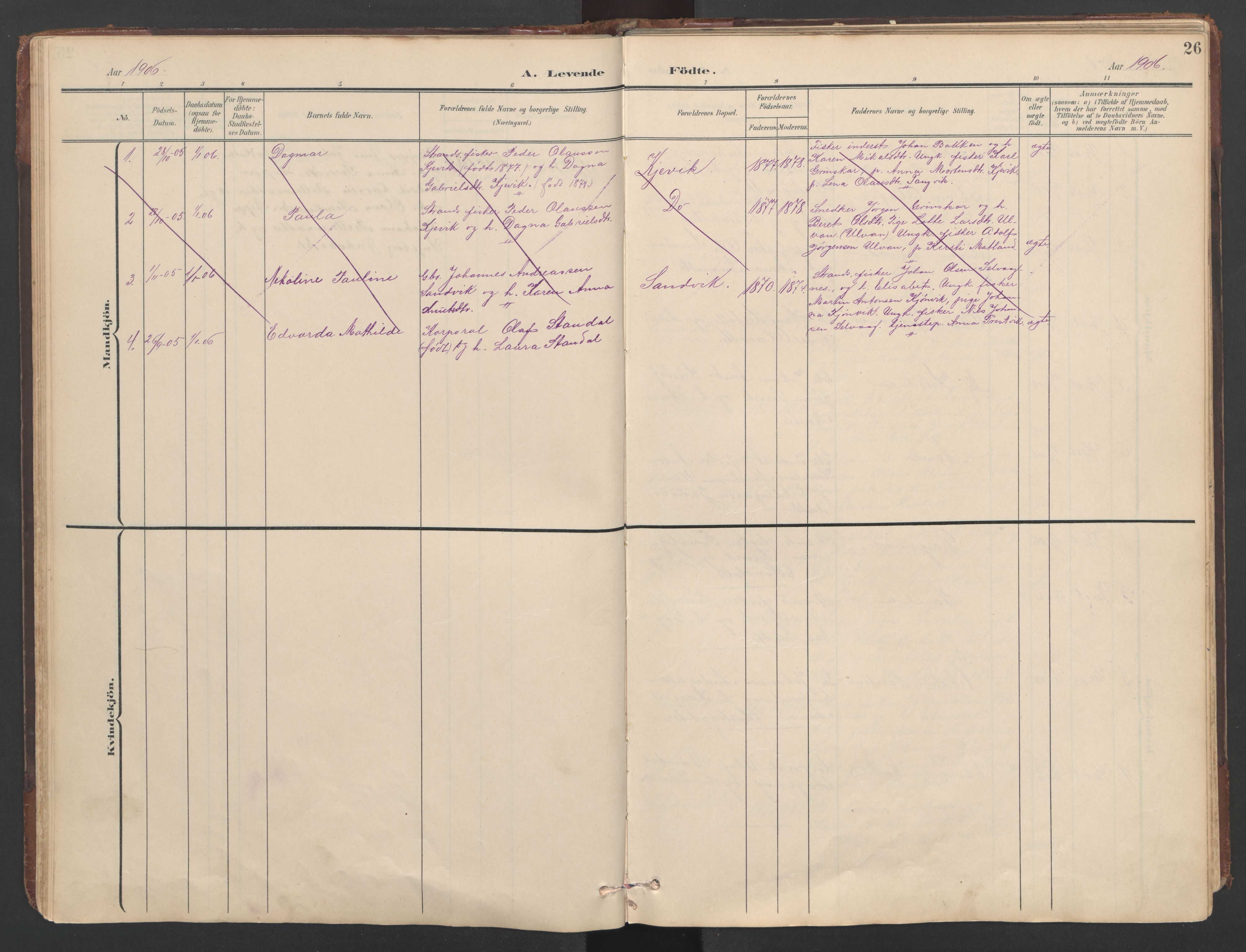 Ministerialprotokoller, klokkerbøker og fødselsregistre - Sør-Trøndelag, SAT/A-1456/638/L0571: Klokkerbok nr. 638C03, 1901-1930, s. 26