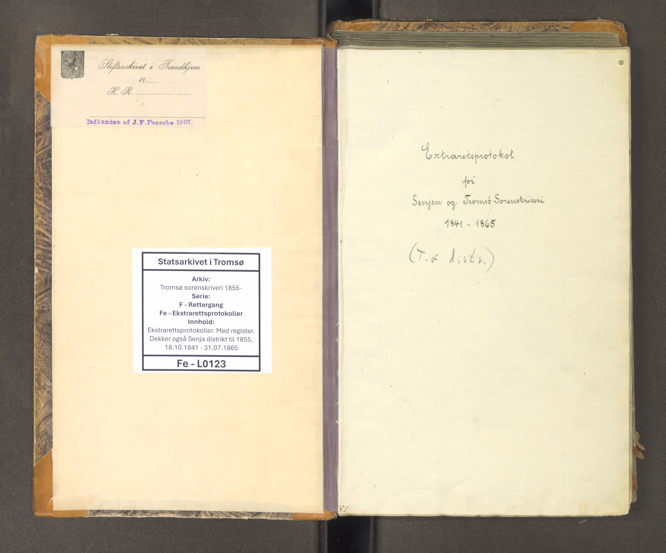 Tromsø sorenskriveri 1855-, AV/SATØ-S-0050/F/Fe/L0123: Ekstrarettsprotokoll med register (dekker også Senja distrikt til 1855), 1841-1865