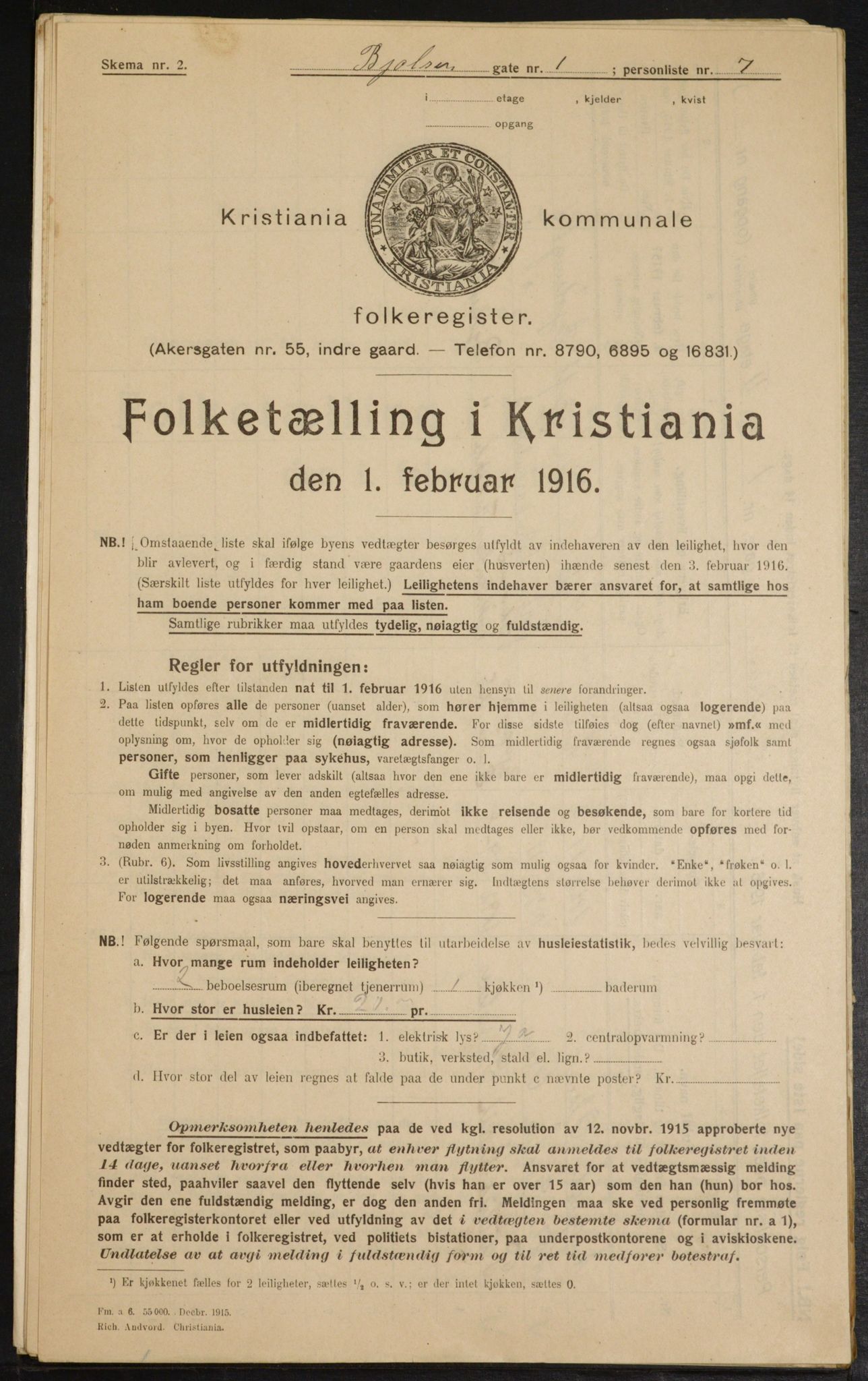 OBA, Kommunal folketelling 1.2.1916 for Kristiania, 1916, s. 6498