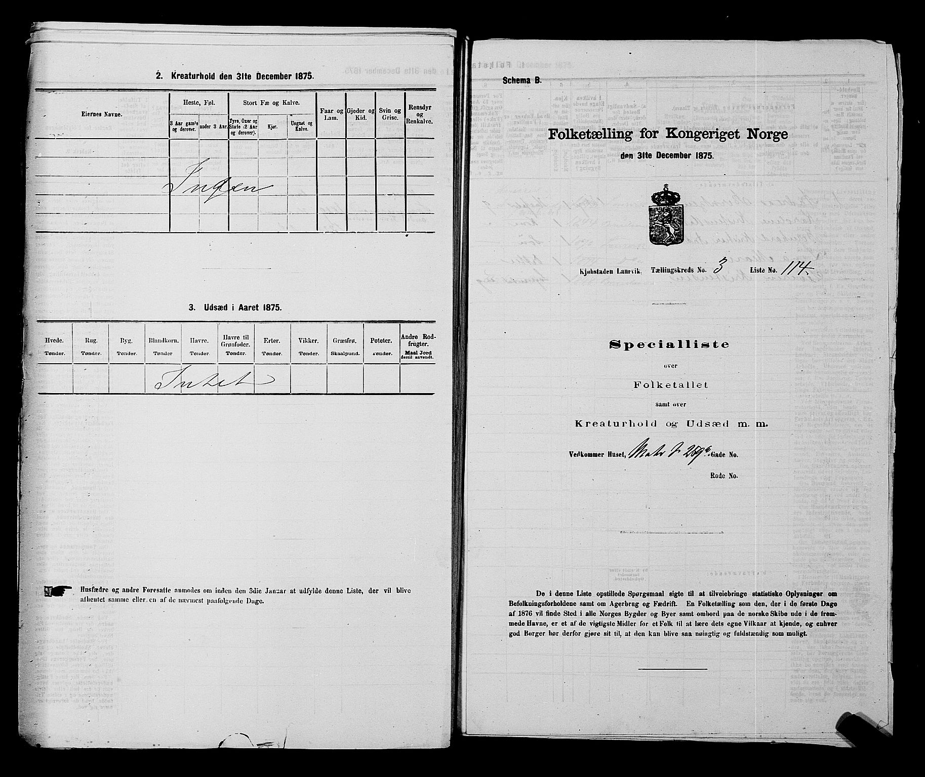 SAKO, Folketelling 1875 for 0707P Larvik prestegjeld, 1875, s. 751