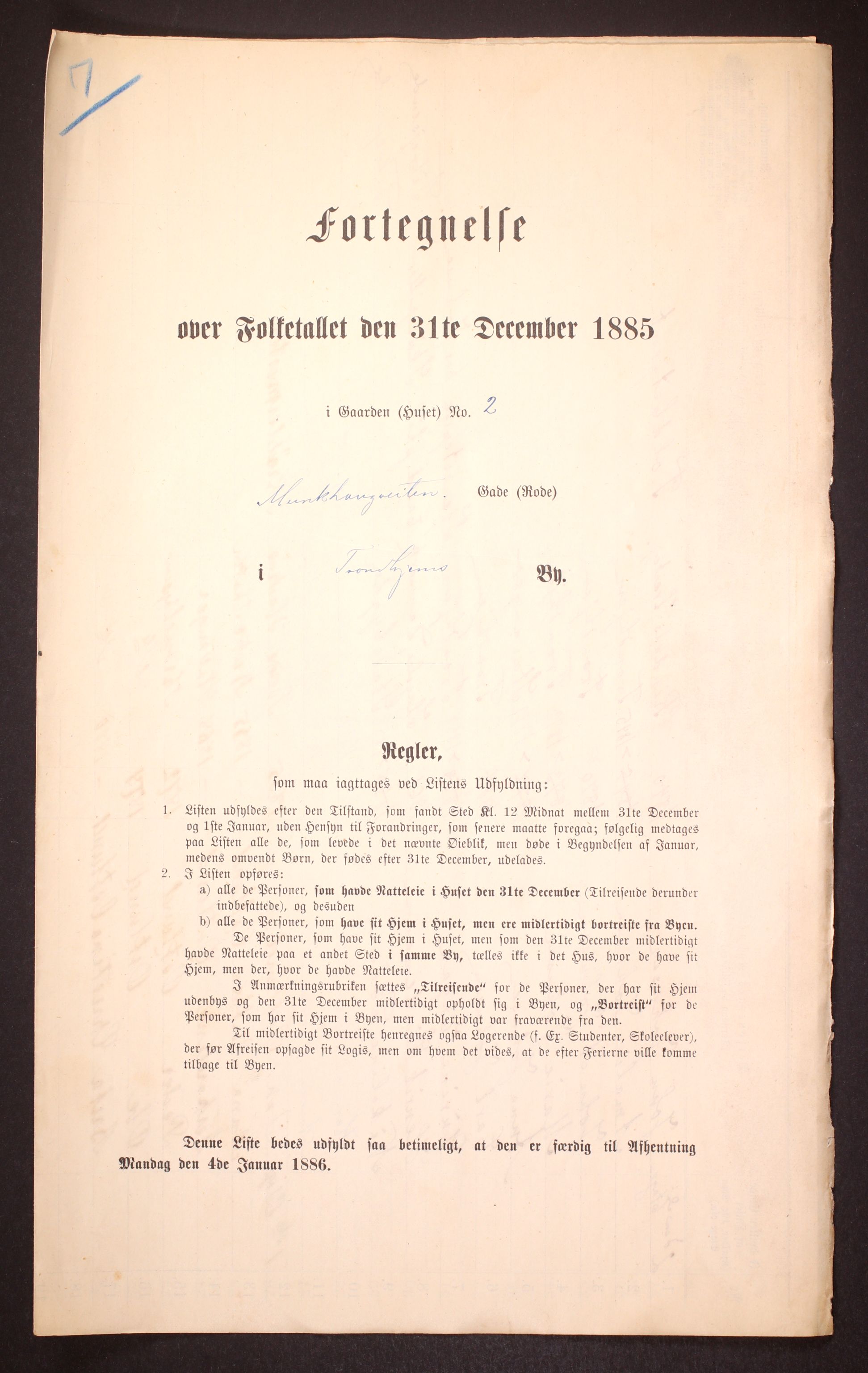 SAT, Folketelling 1885 for 1601 Trondheim kjøpstad, 1885, s. 1131