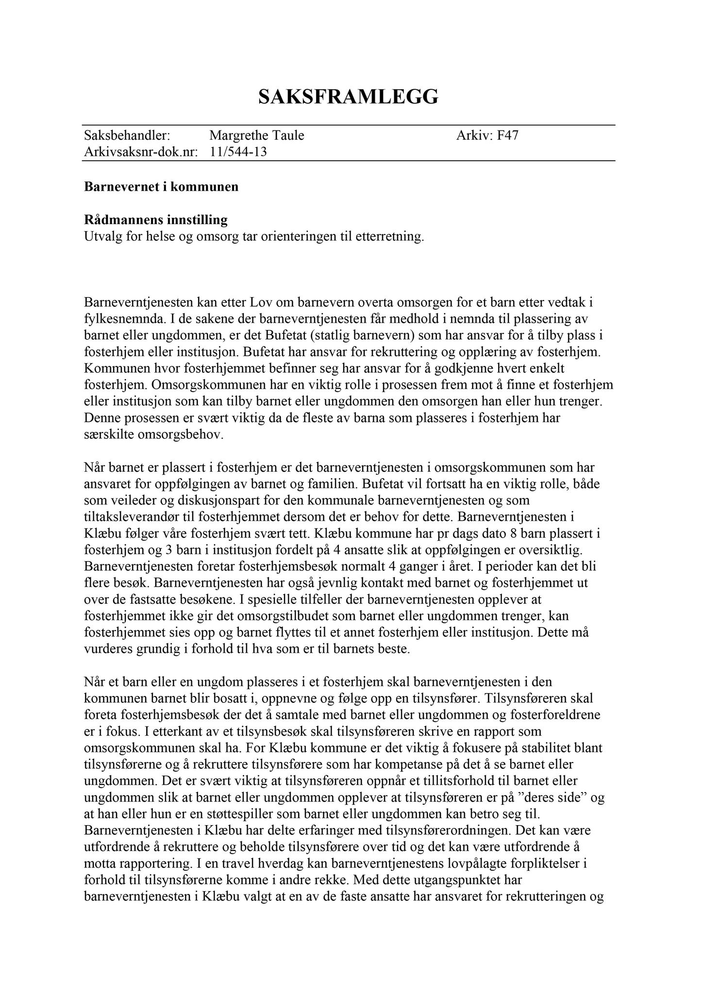 Klæbu Kommune, TRKO/KK/05-UOm/L003: Utvalg for omsorg - Møtedokumenter, 2012, s. 21