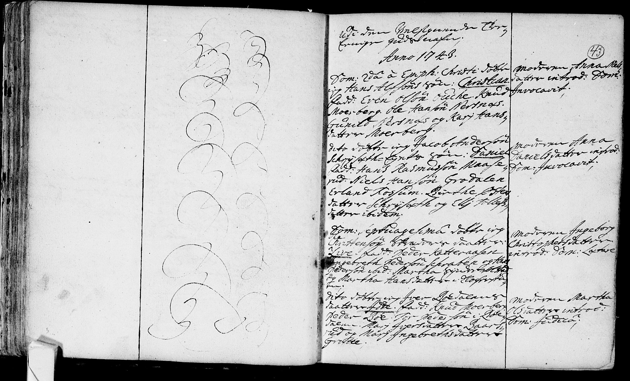 Røyken kirkebøker, SAKO/A-241/F/Fa/L0002: Ministerialbok nr. 2, 1731-1782, s. 43