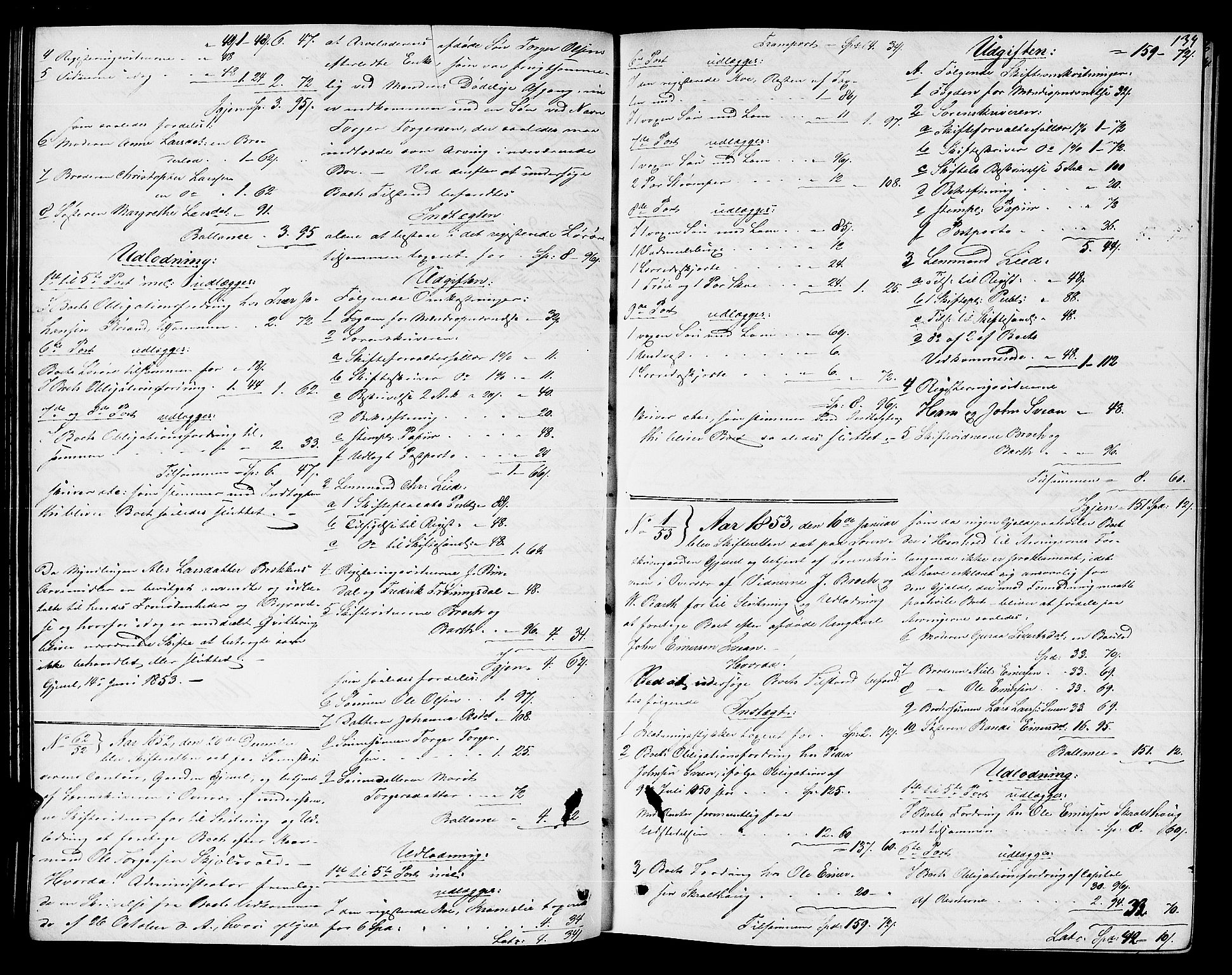 Nordmøre sorenskriveri, SAT/A-4132/1/3/3A/L0033: Utlodningsprotokoll nr. 02, 1850-1862, s. 134