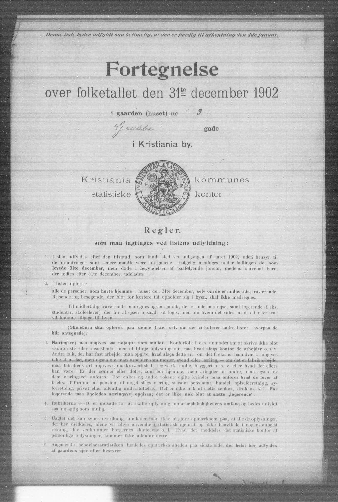 OBA, Kommunal folketelling 31.12.1902 for Kristiania kjøpstad, 1902, s. 5863