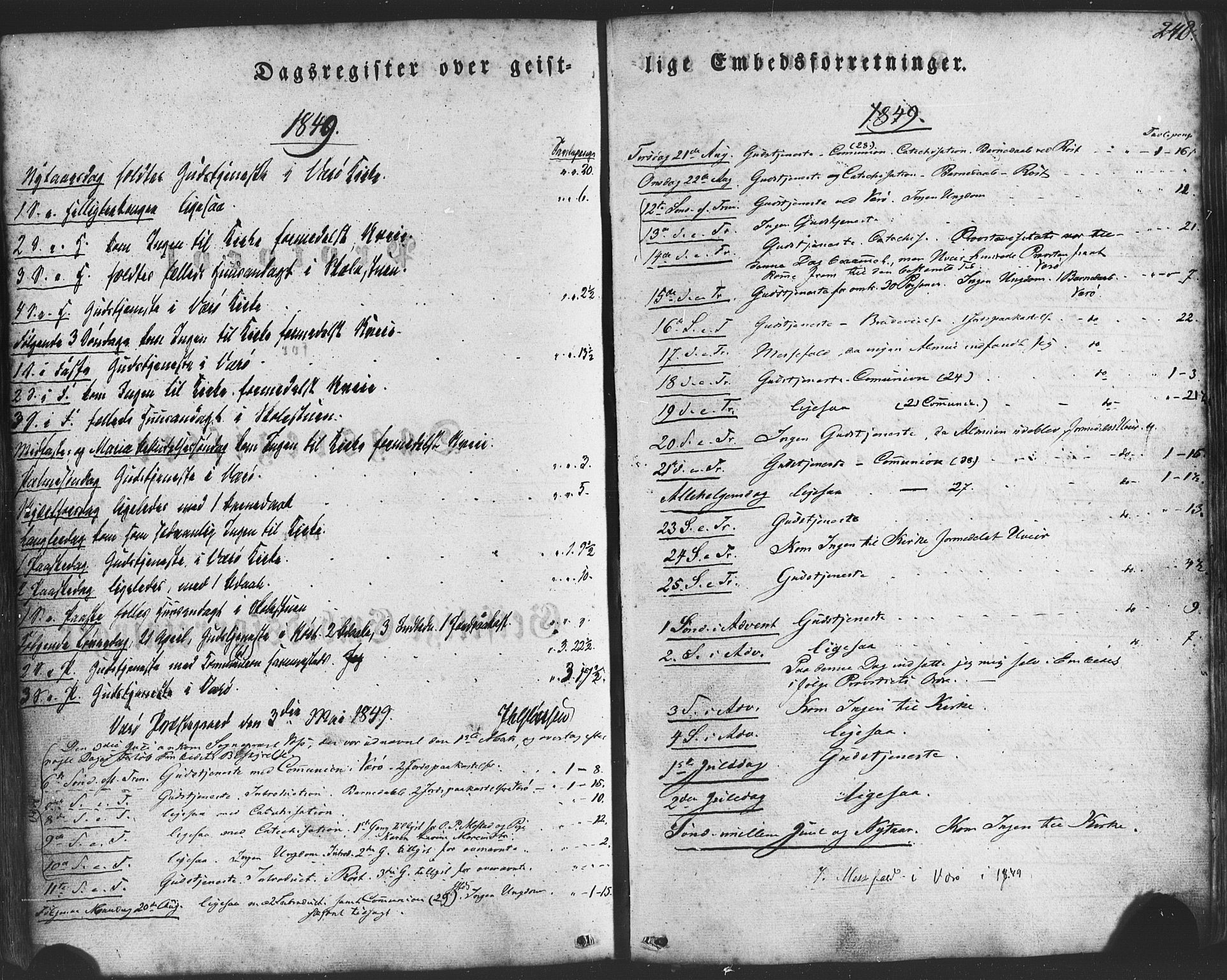 Ministerialprotokoller, klokkerbøker og fødselsregistre - Nordland, SAT/A-1459/807/L0121: Ministerialbok nr. 807A04, 1846-1879, s. 240
