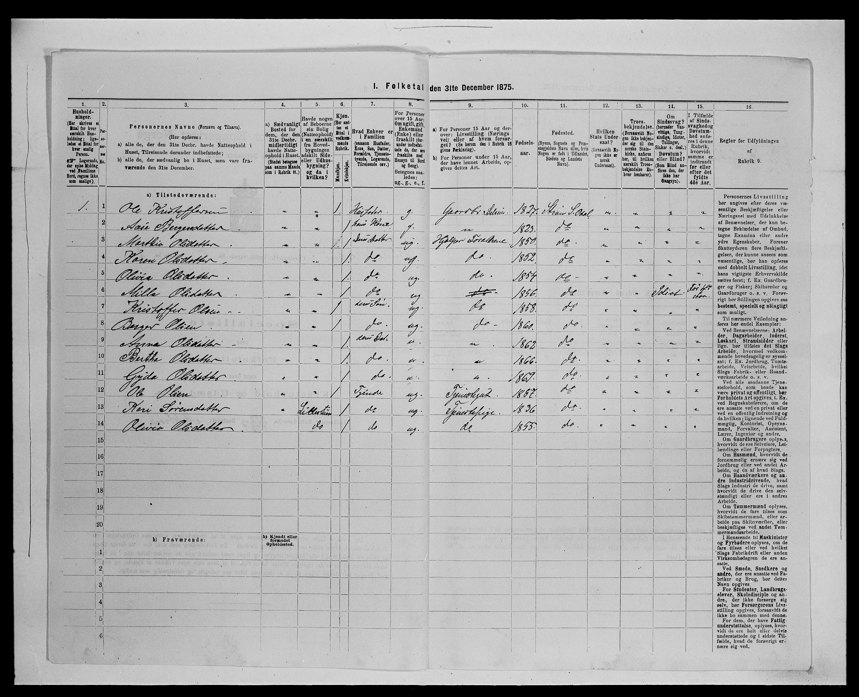 SAH, Folketelling 1875 for 0419P Sør-Odal prestegjeld, 1875, s. 491