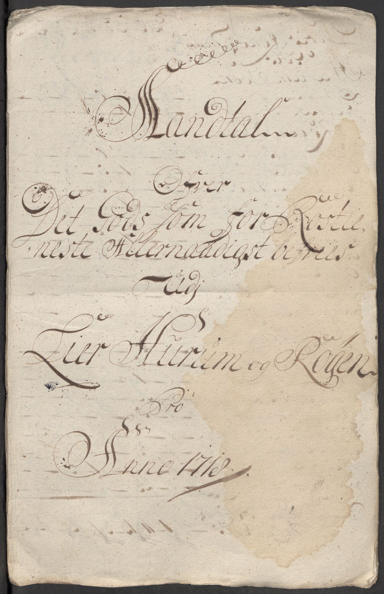Rentekammeret inntil 1814, Reviderte regnskaper, Fogderegnskap, AV/RA-EA-4092/R31/L1712: Fogderegnskap Hurum, Røyken, Eiker, Lier og Buskerud, 1718, s. 31