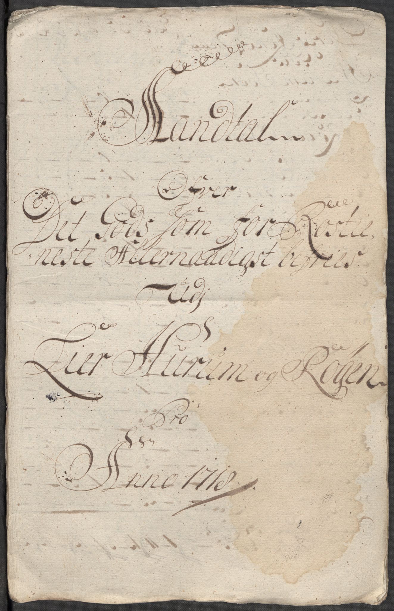 Rentekammeret inntil 1814, Reviderte regnskaper, Fogderegnskap, RA/EA-4092/R31/L1712: Fogderegnskap Hurum, Røyken, Eiker, Lier og Buskerud, 1718, s. 31