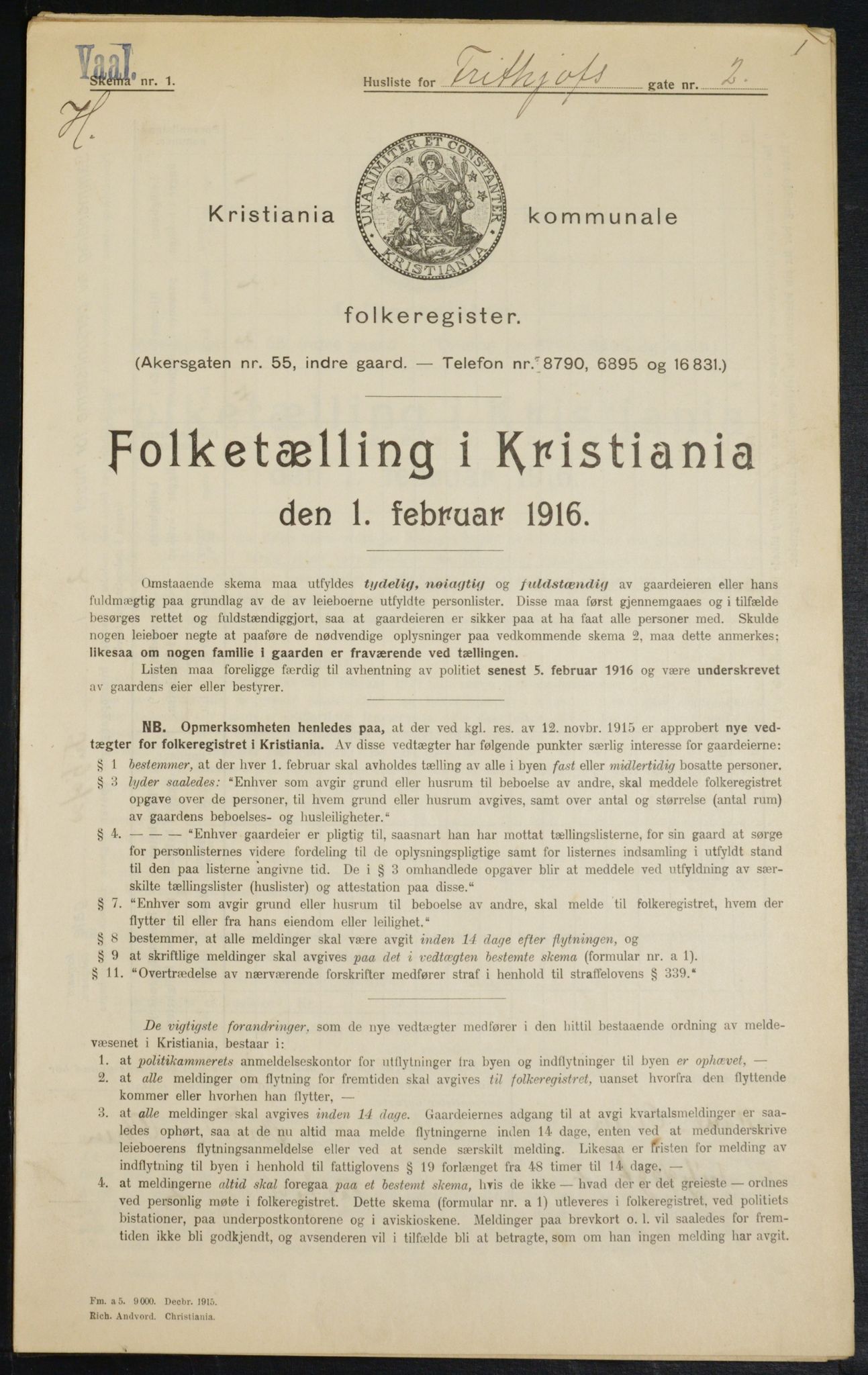 OBA, Kommunal folketelling 1.2.1916 for Kristiania, 1916, s. 27304