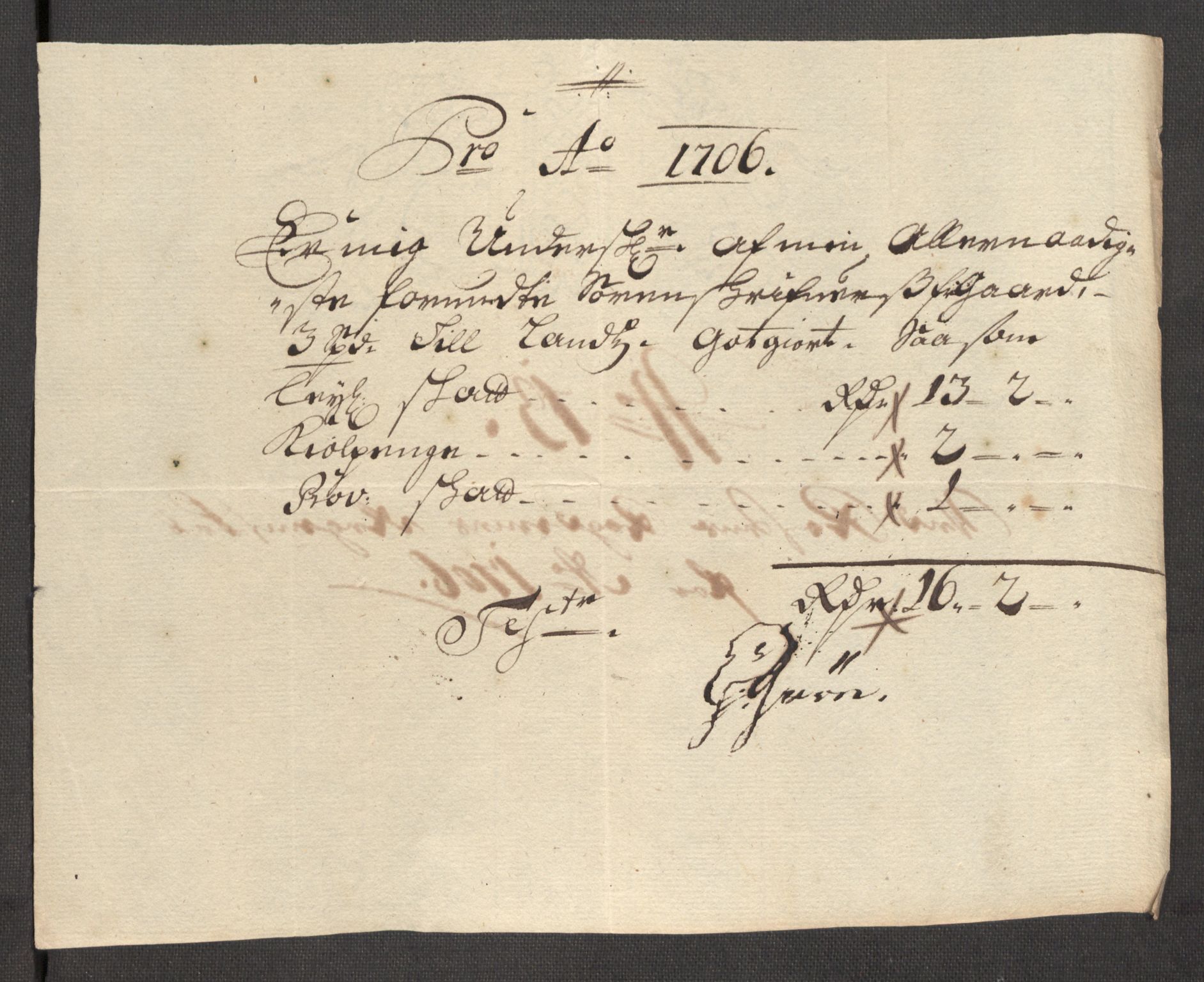 Rentekammeret inntil 1814, Reviderte regnskaper, Fogderegnskap, RA/EA-4092/R57/L3857: Fogderegnskap Fosen, 1706-1707, s. 131