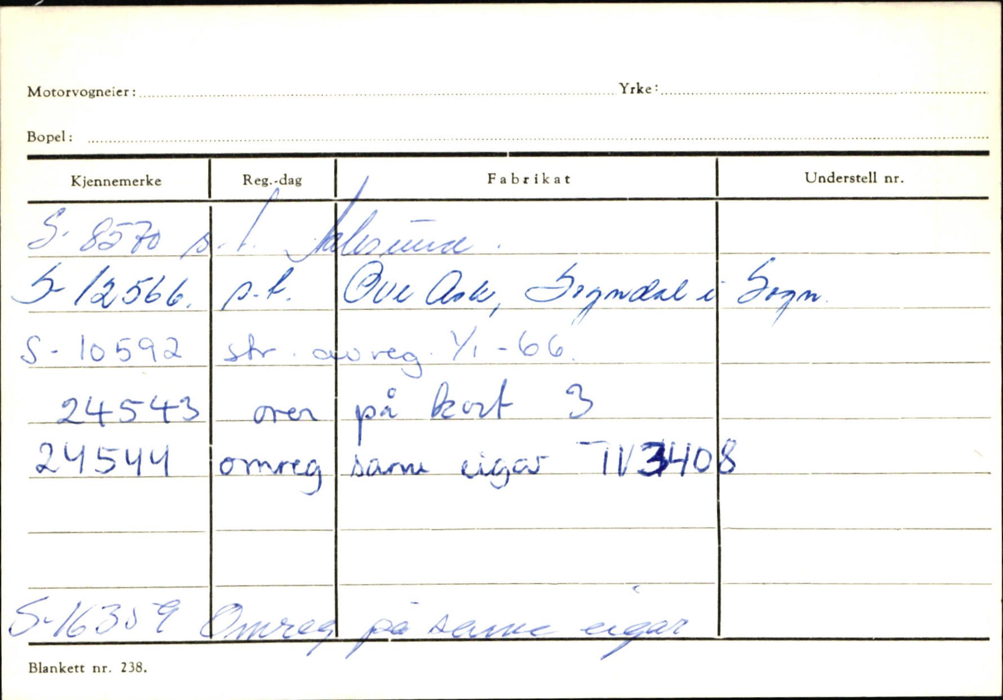 Statens vegvesen, Sogn og Fjordane vegkontor, AV/SAB-A-5301/4/F/L0130: Eigarregister Eid T-Å. Høyanger A-O, 1945-1975, s. 160