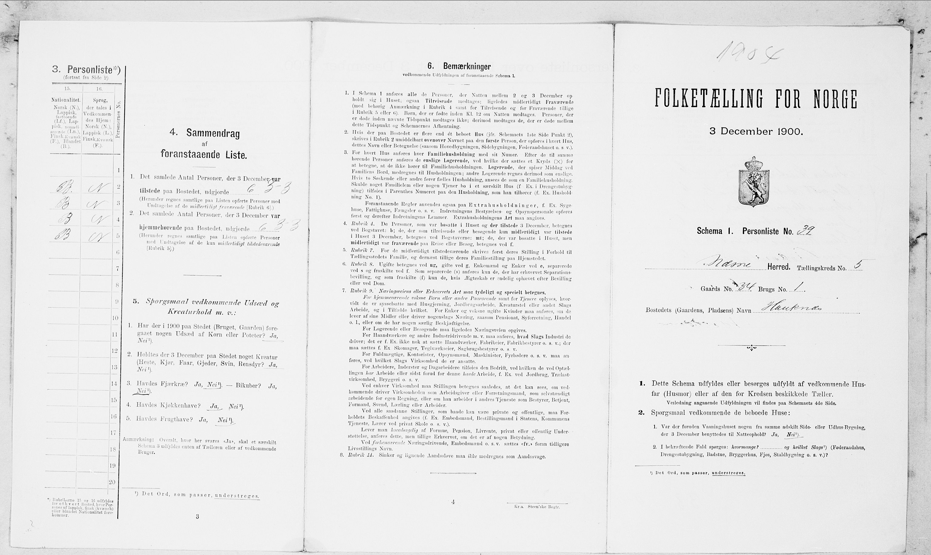 SAT, Folketelling 1900 for 1828 Nesna herred, 1900, s. 412