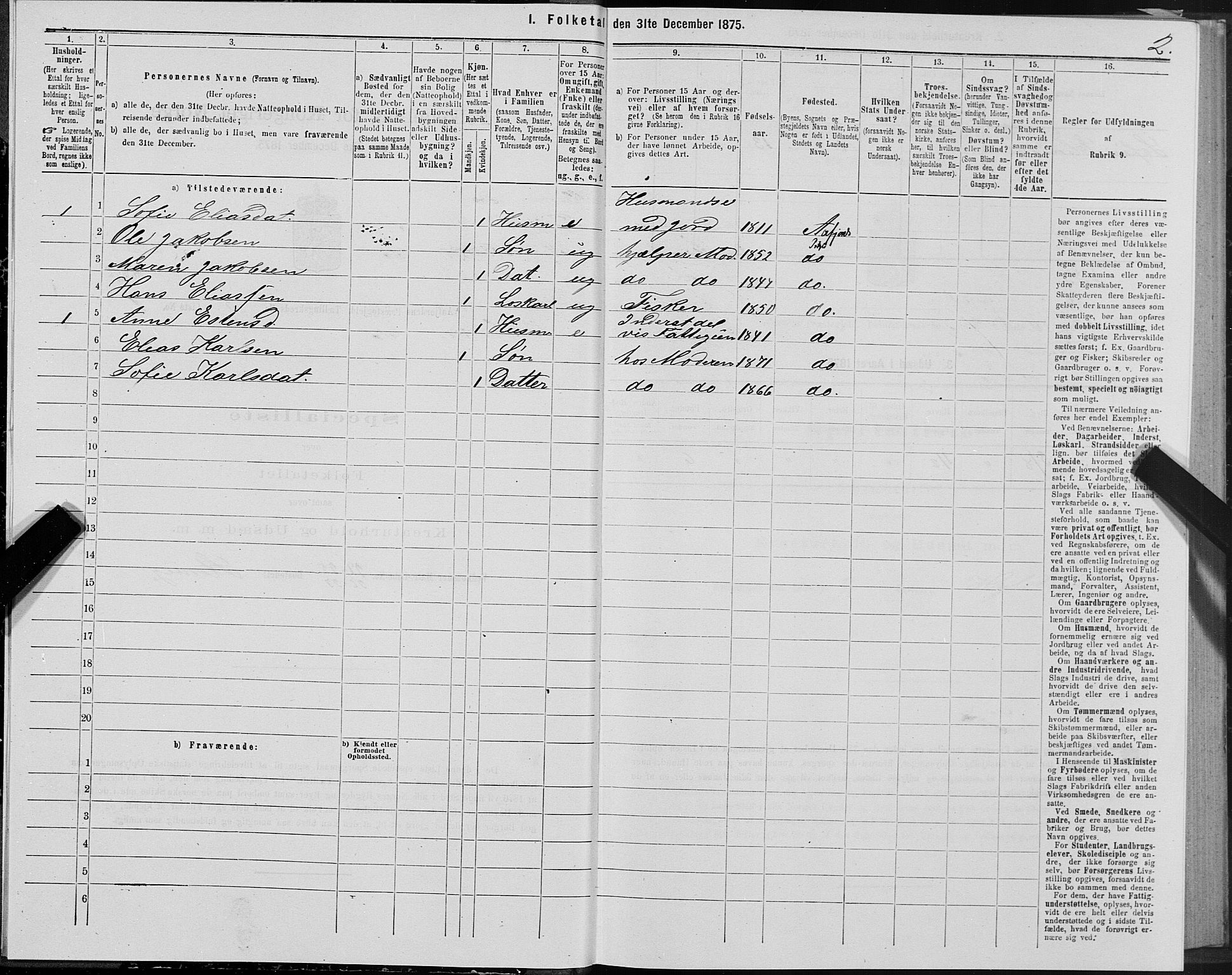 SAT, Folketelling 1875 for 1630P Aafjorden prestegjeld, 1875, s. 2002