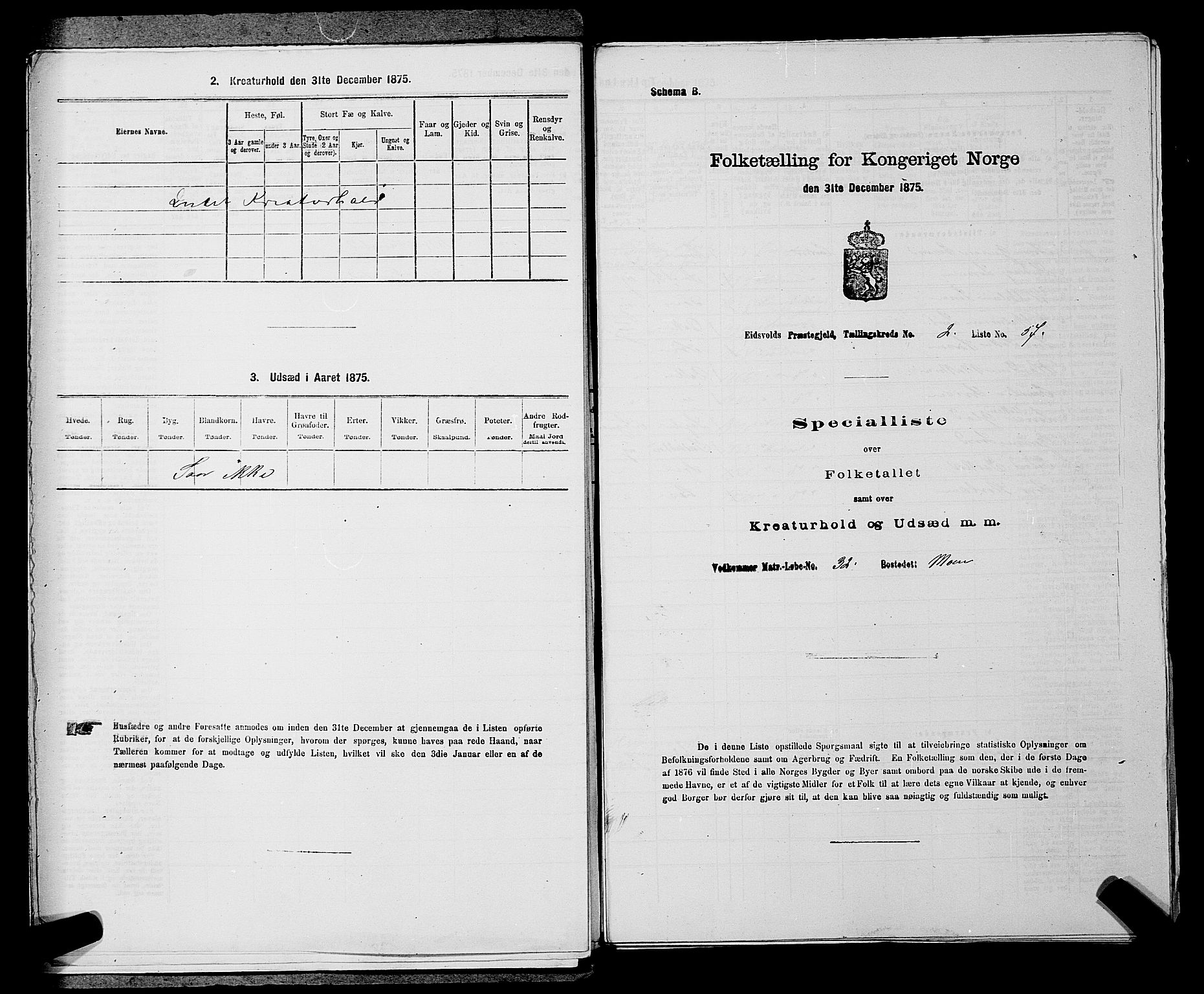 RA, Folketelling 1875 for 0237P Eidsvoll prestegjeld, 1875, s. 135