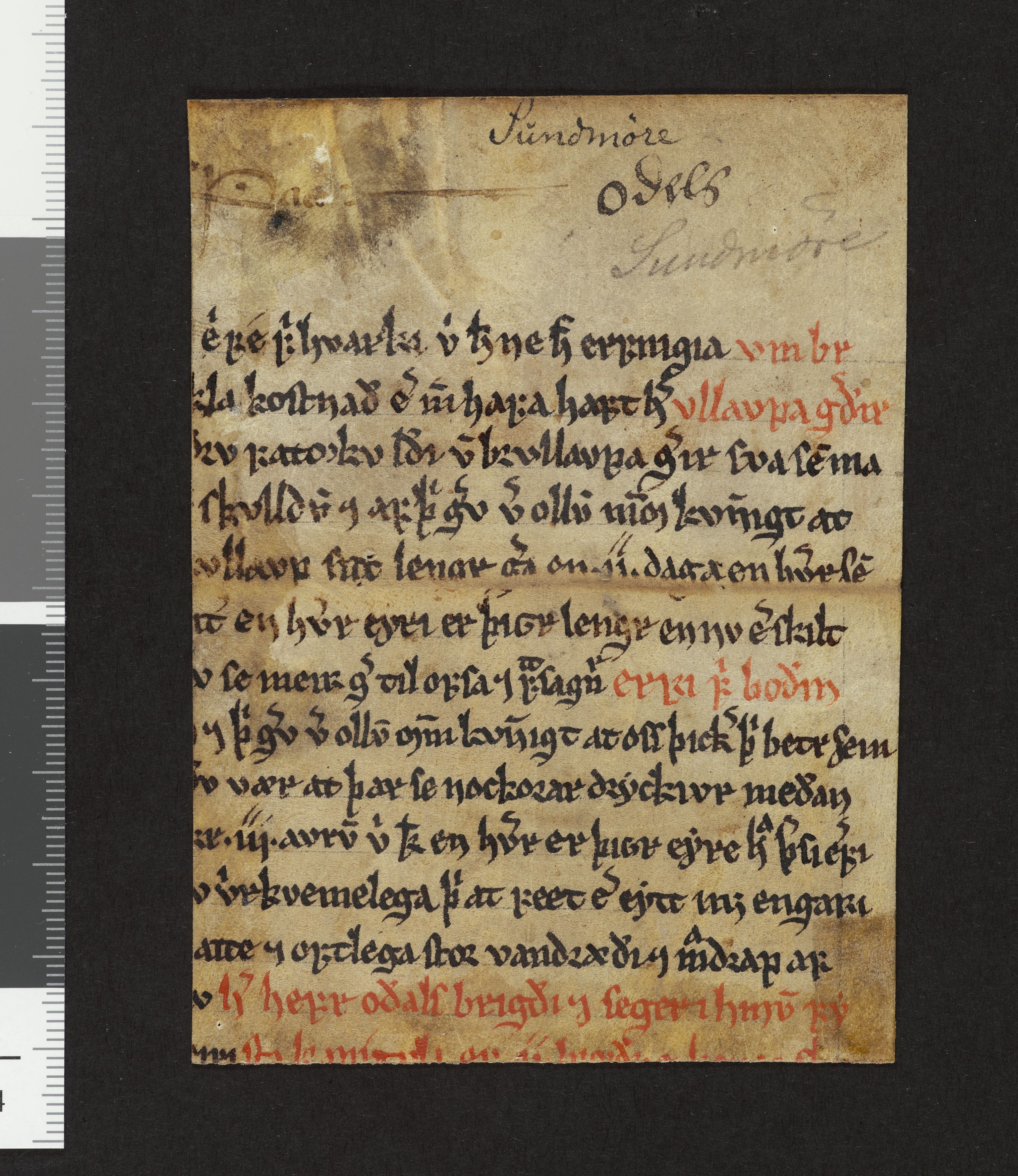 Riksarkivets diplomsamling, AV/RA-EA-5965/F26/L0002: Norrøne membranfragmenter bestand 2-9 (10), 1100-1536, s. 21