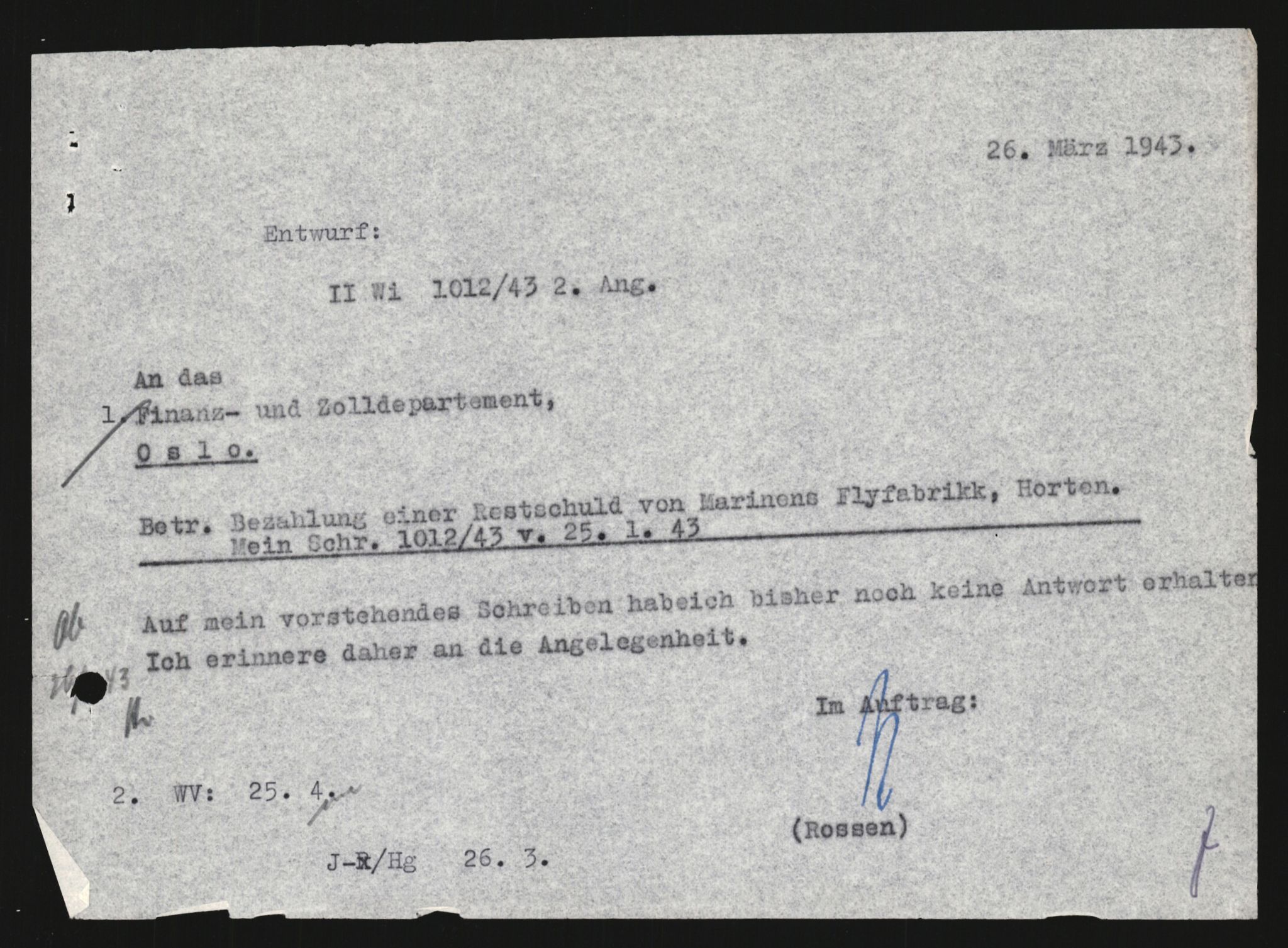 Forsvarets Overkommando. 2 kontor. Arkiv 11.4. Spredte tyske arkivsaker, AV/RA-RAFA-7031/D/Dar/Darb/L0003: Reichskommissariat - Hauptabteilung Vervaltung, 1940-1945, s. 1777