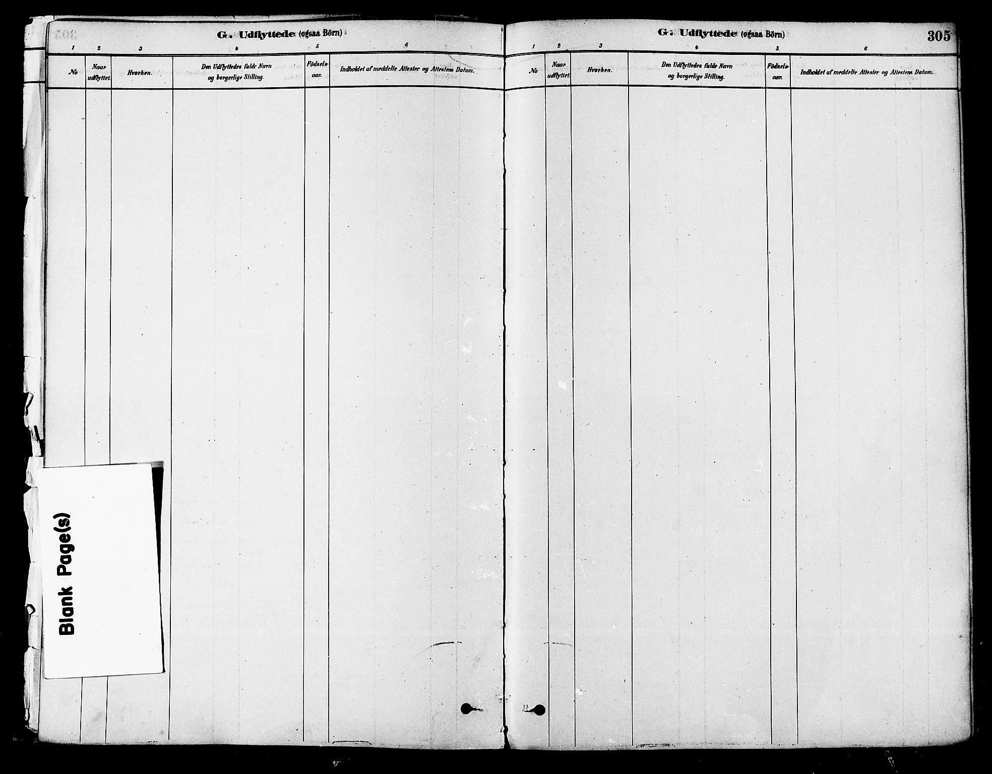 Modum kirkebøker, SAKO/A-234/F/Fa/L0011: Ministerialbok nr. 11, 1877-1889, s. 305