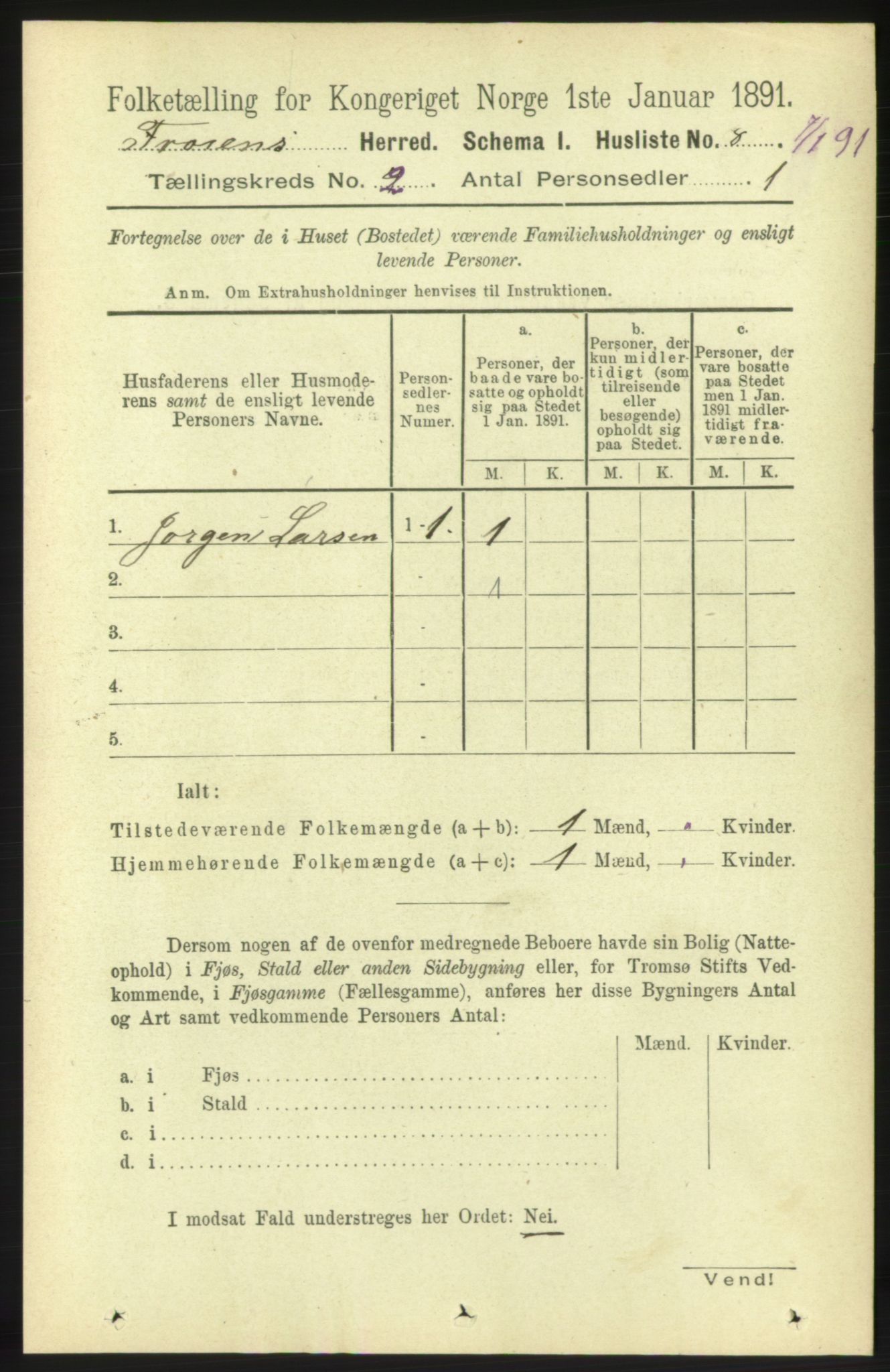 RA, Folketelling 1891 for 1619 Frøya herred, 1891, s. 897