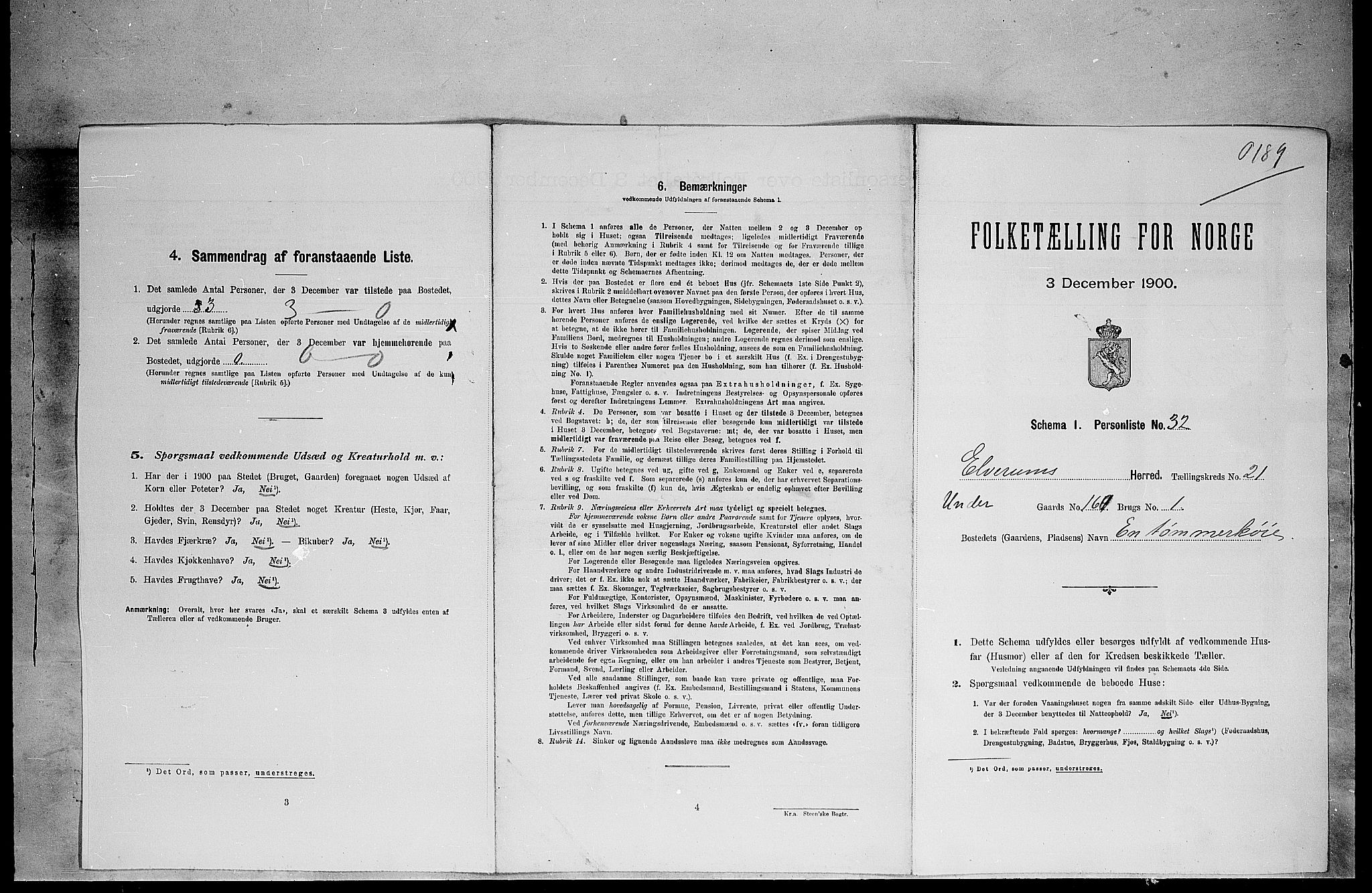 SAH, Folketelling 1900 for 0427 Elverum herred, 1900, s. 2788