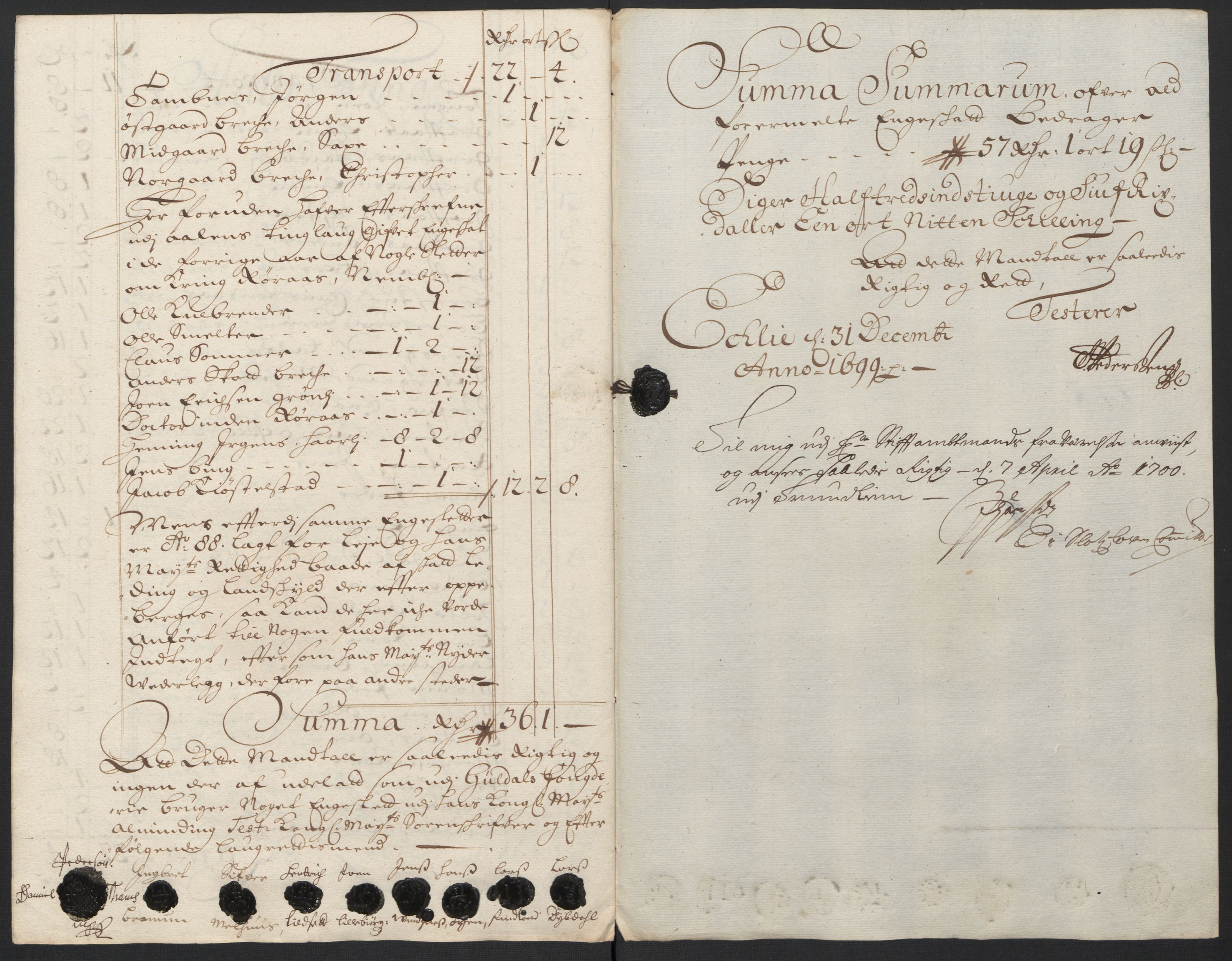 Rentekammeret inntil 1814, Reviderte regnskaper, Fogderegnskap, AV/RA-EA-4092/R60/L3949: Fogderegnskap Orkdal og Gauldal, 1699, s. 306