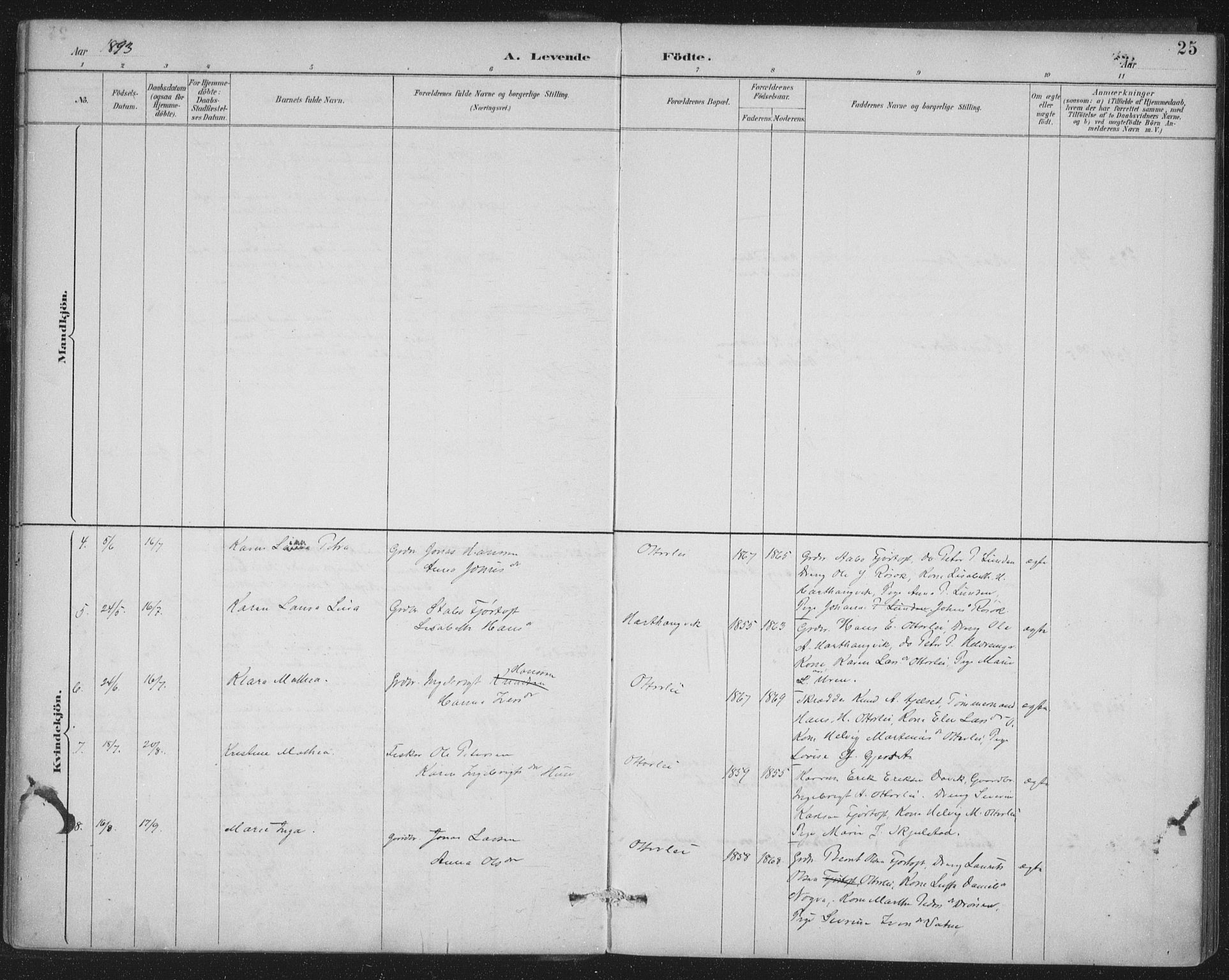 Ministerialprotokoller, klokkerbøker og fødselsregistre - Møre og Romsdal, AV/SAT-A-1454/538/L0522: Ministerialbok nr. 538A01, 1884-1913, s. 25