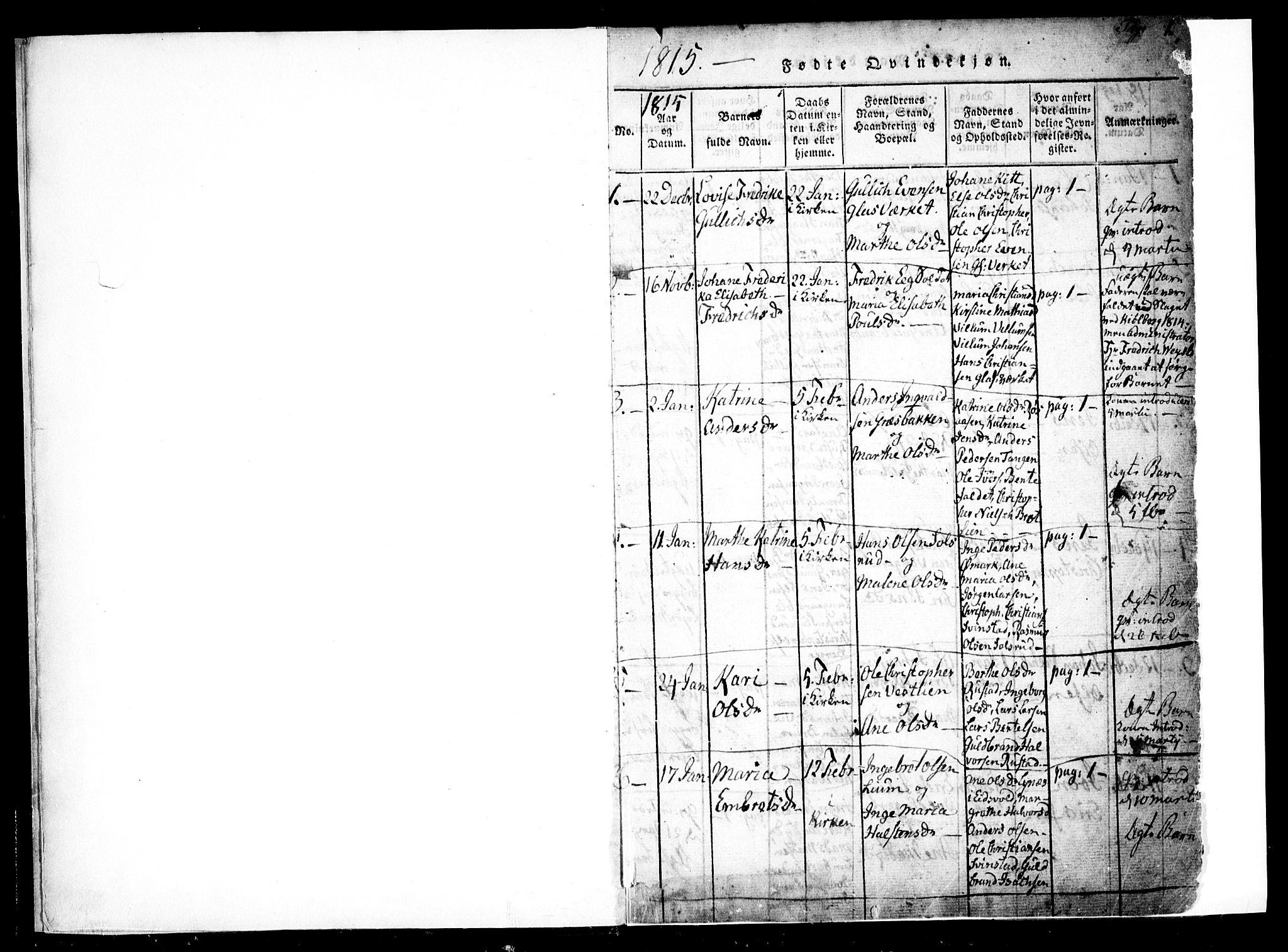 Hurdal prestekontor Kirkebøker, SAO/A-10889/F/Fa/L0003: Ministerialbok nr. I 3, 1815-1828, s. 0-1