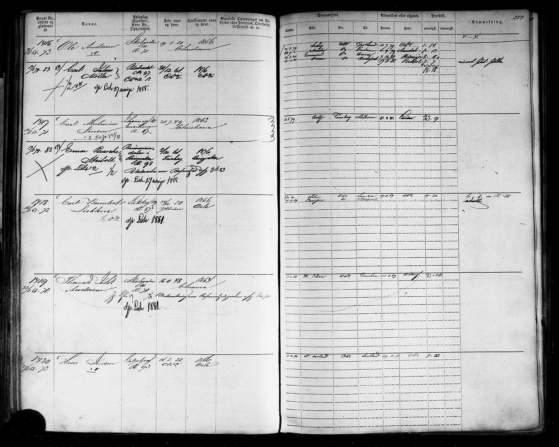 Oslo mønstringskontor, AV/SAO-A-10569g/F/Fc/Fca/L0001: Annotasjonsrulle, 1866-1881, s. 310