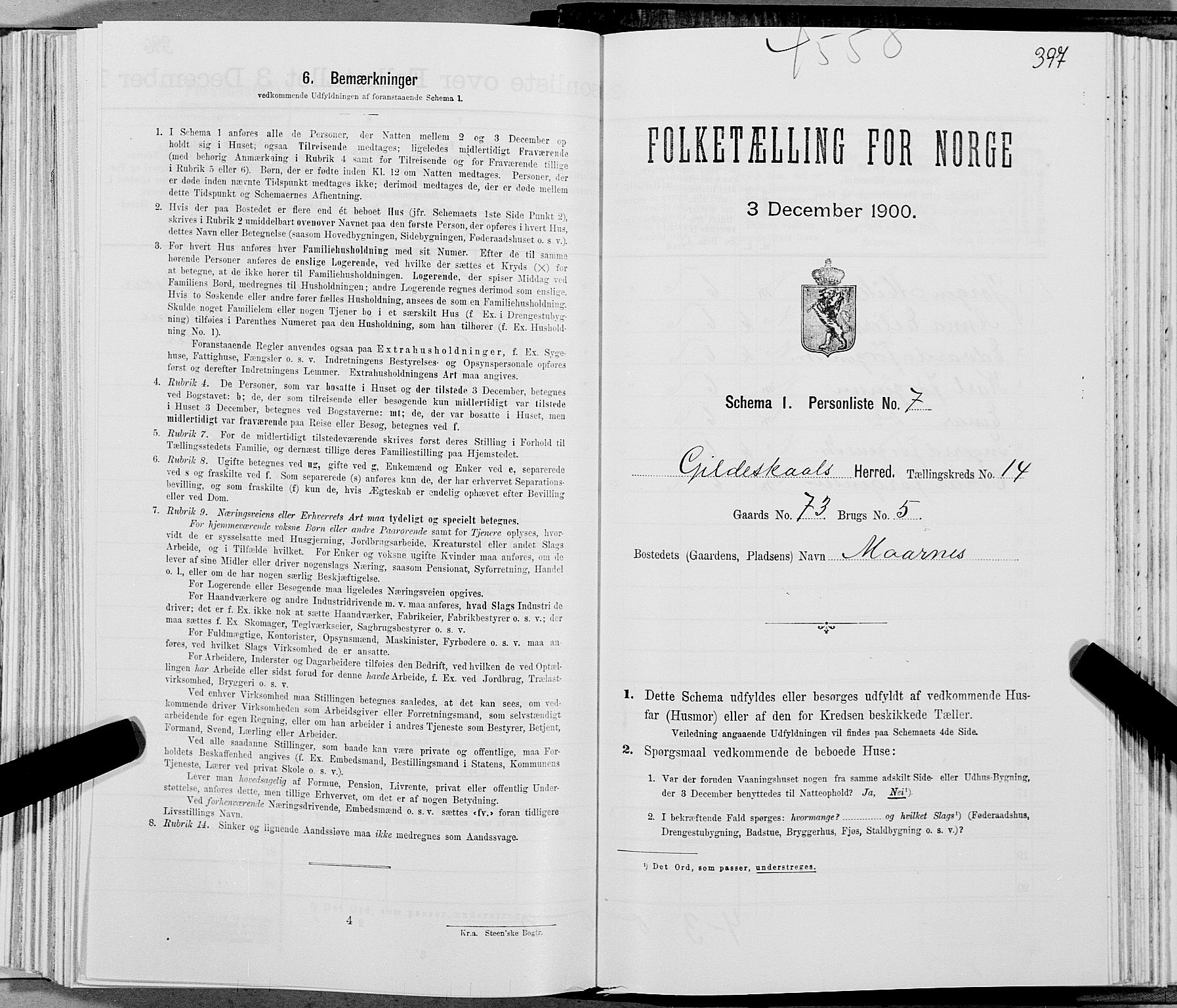 SAT, Folketelling 1900 for 1838 Gildeskål herred, 1900, s. 1380