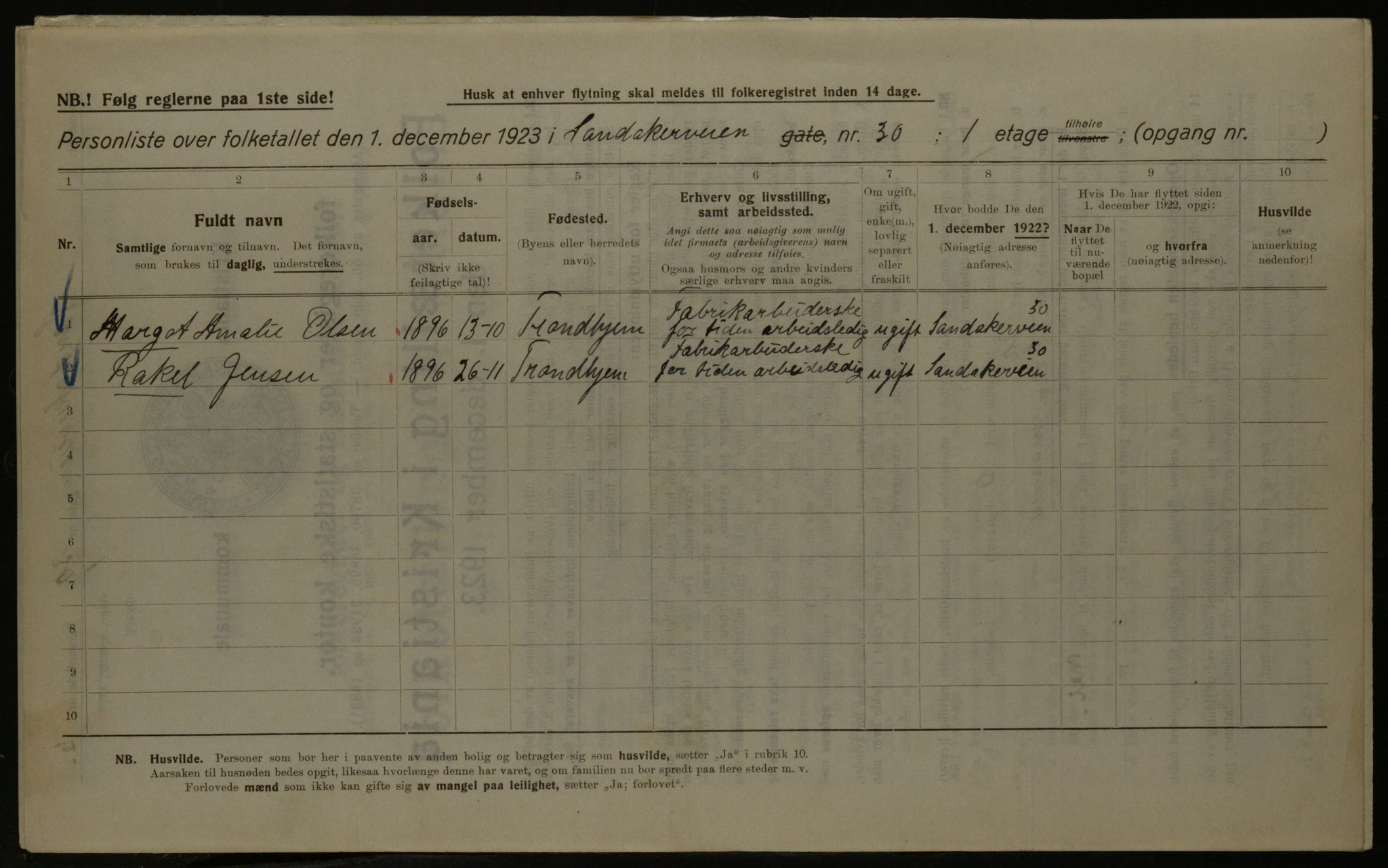 OBA, Kommunal folketelling 1.12.1923 for Kristiania, 1923, s. 96194