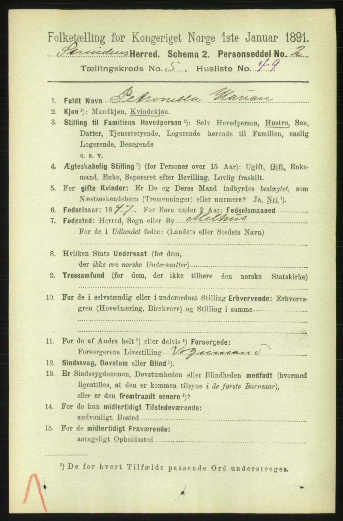 RA, Folketelling 1891 for 1660 Strinda herred, 1891, s. 4938
