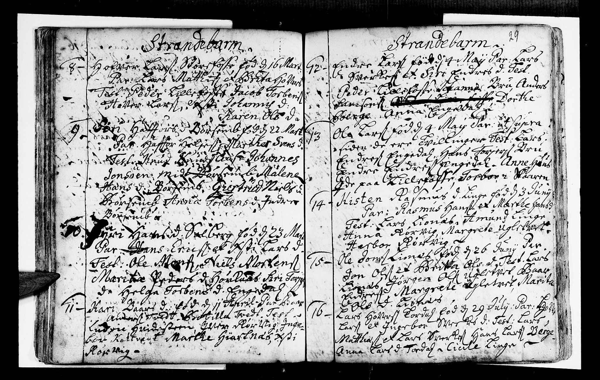 Strandebarm sokneprestembete, SAB/A-78401/H/Haa: Ministerialbok nr. A 2 /1, 1727-1750, s. 29