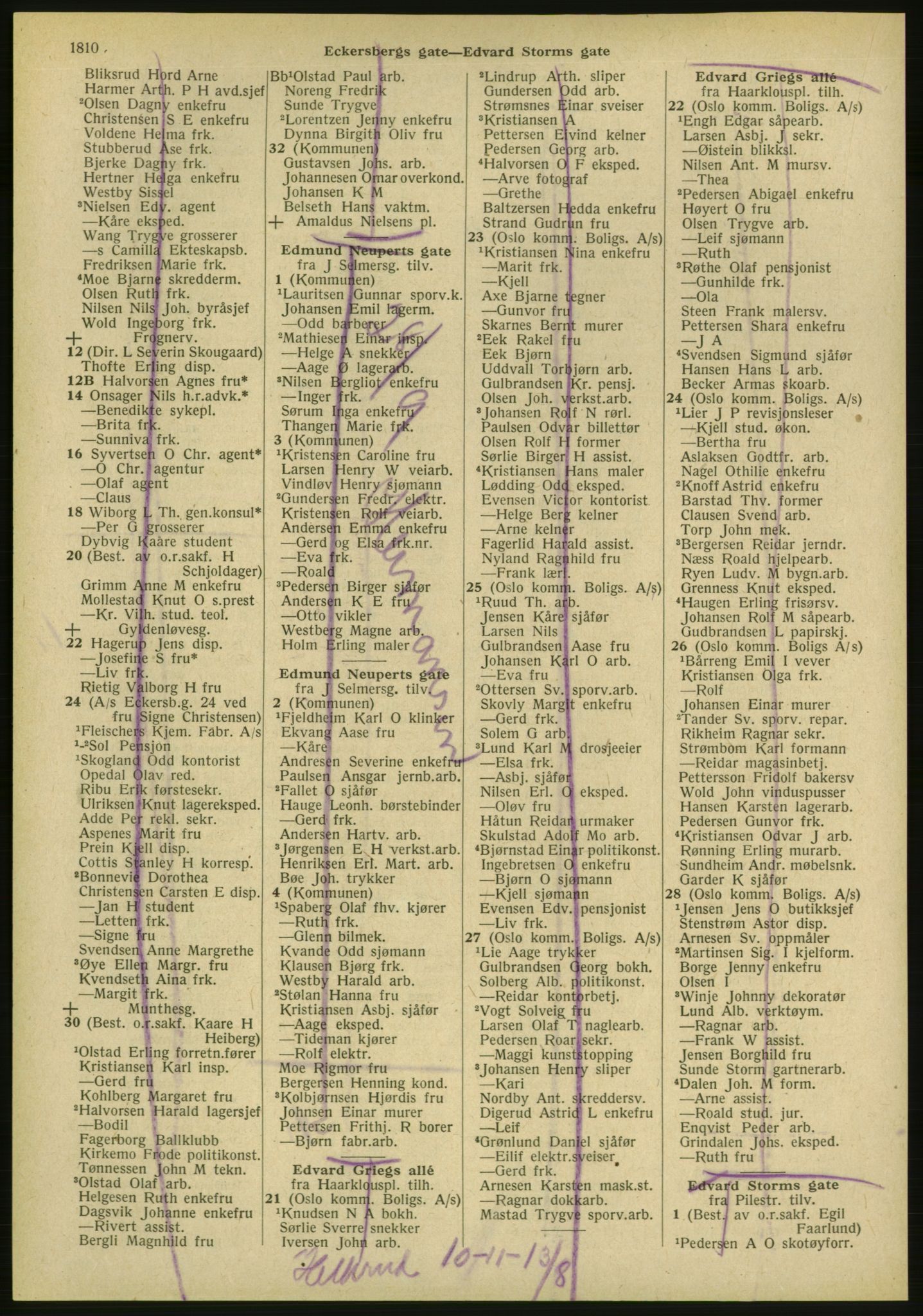 Kristiania/Oslo adressebok, PUBL/-, 1951, s. 1810