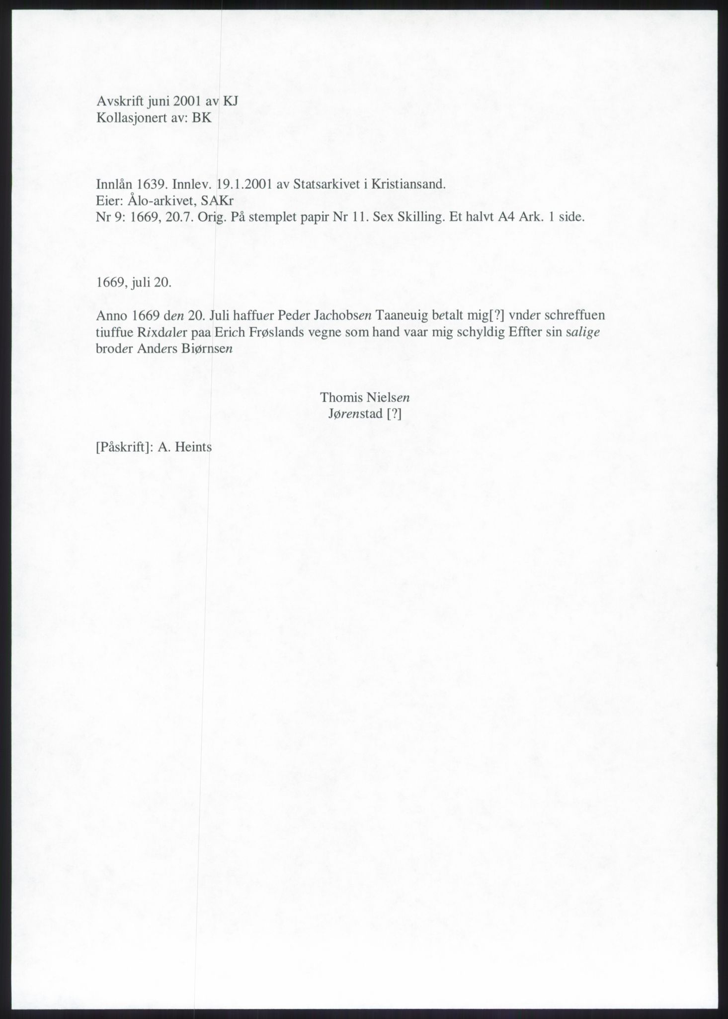 Samlinger til kildeutgivelse, Diplomavskriftsamlingen, RA/EA-4053/H/Ha, s. 476