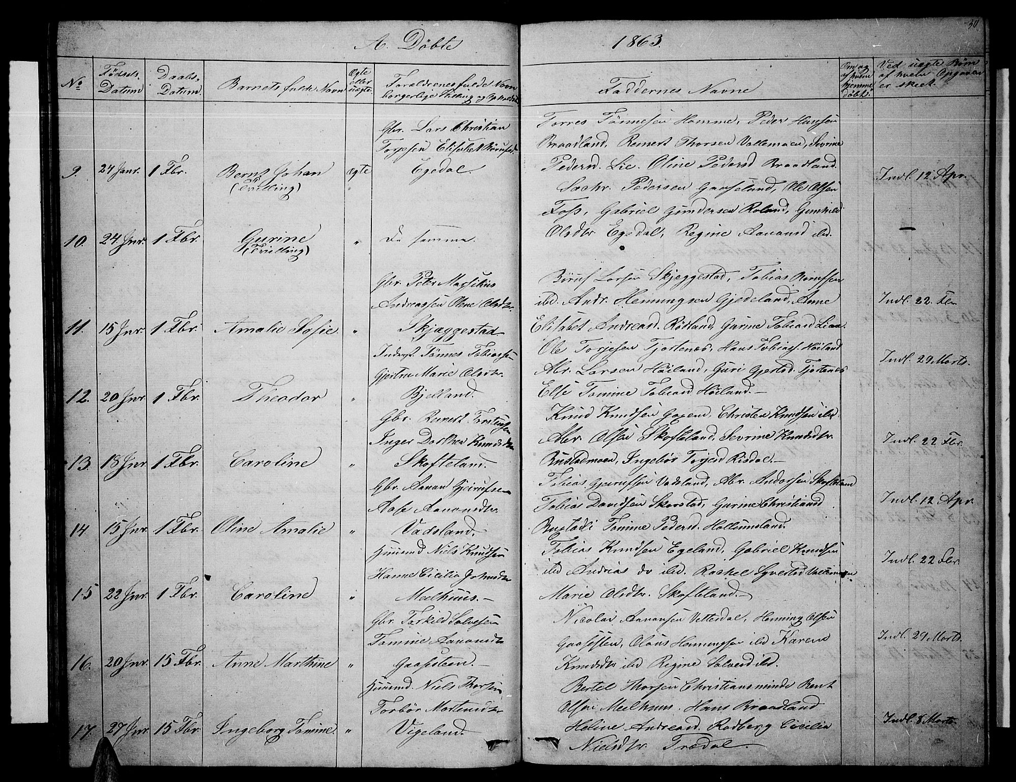 Sør-Audnedal sokneprestkontor, AV/SAK-1111-0039/F/Fb/Fbb/L0003: Klokkerbok nr. B 3, 1859-1868, s. 30