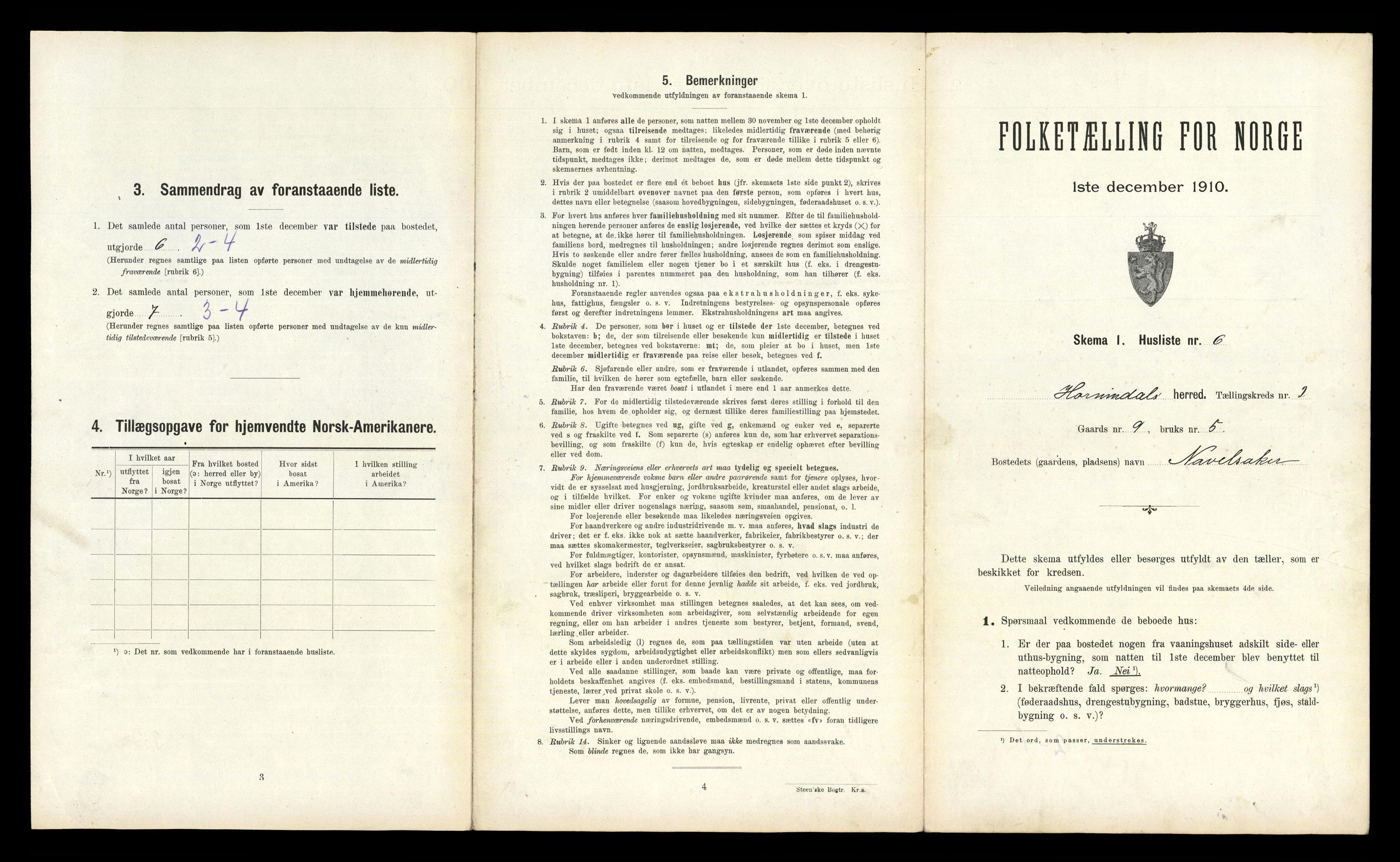 RA, Folketelling 1910 for 1444 Hornindal herred, 1910, s. 110