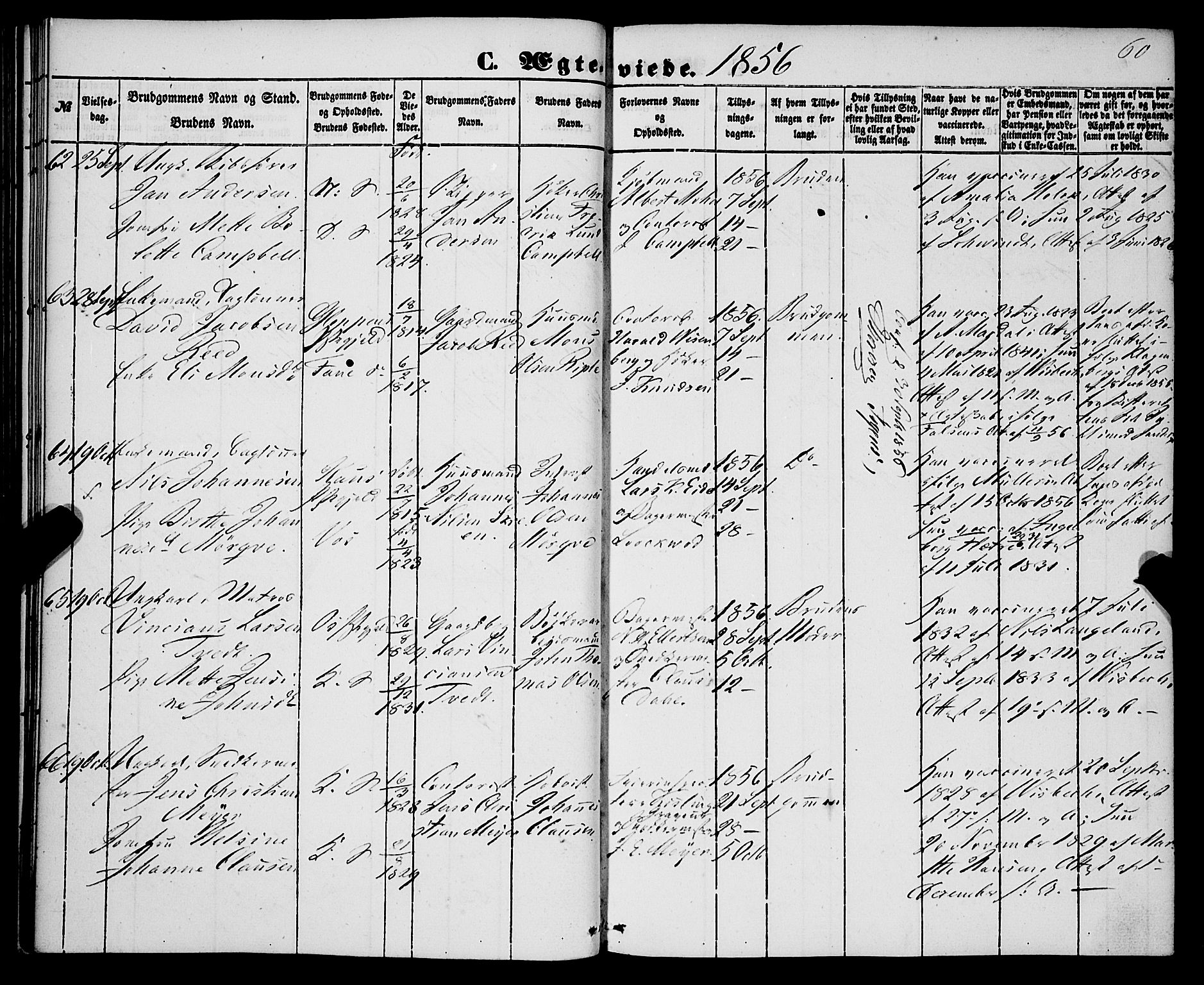 Korskirken sokneprestembete, SAB/A-76101/H/Haa/L0035: Ministerialbok nr. D 2, 1852-1867, s. 60