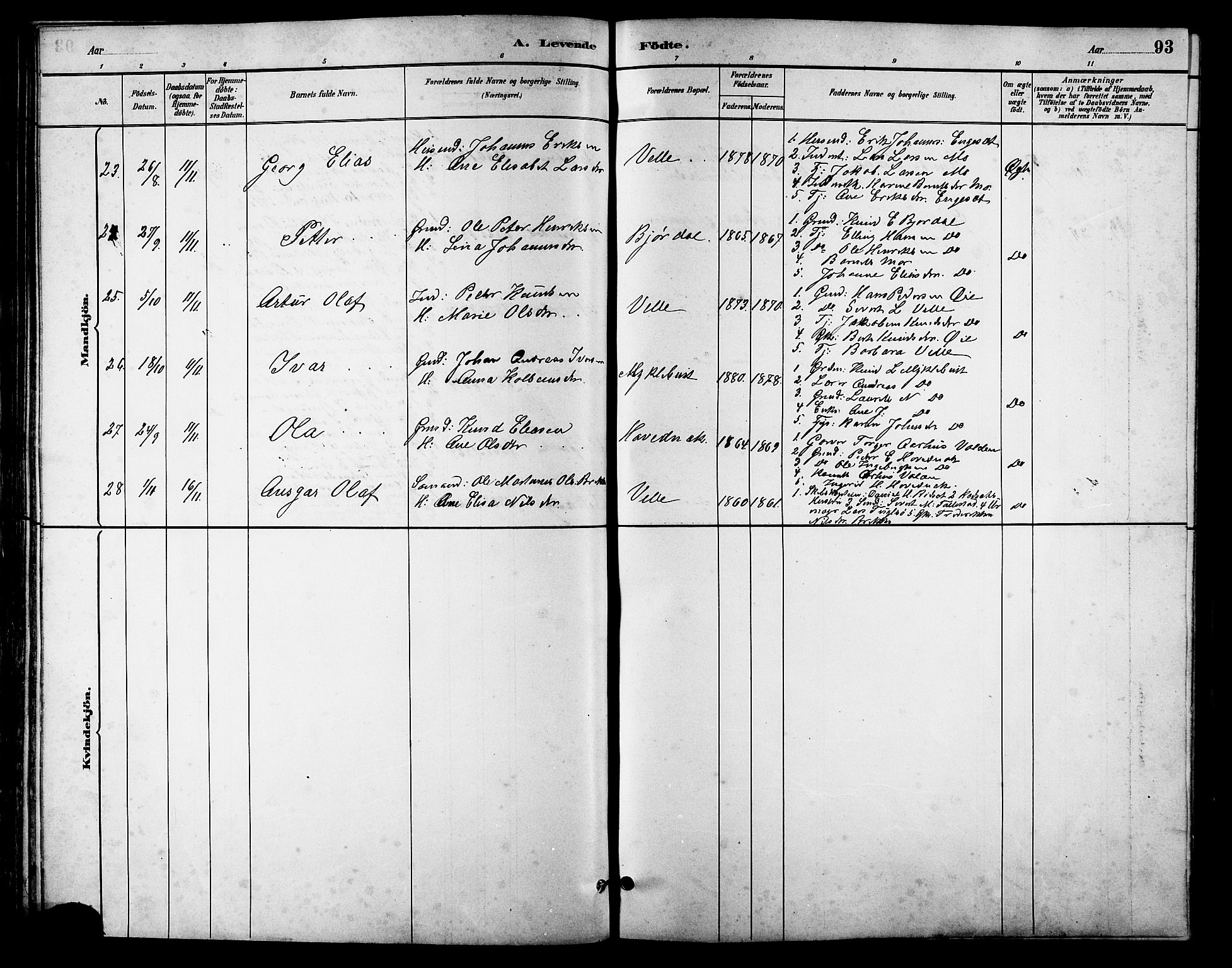 Ministerialprotokoller, klokkerbøker og fødselsregistre - Møre og Romsdal, AV/SAT-A-1454/513/L0189: Klokkerbok nr. 513C03, 1883-1904, s. 93