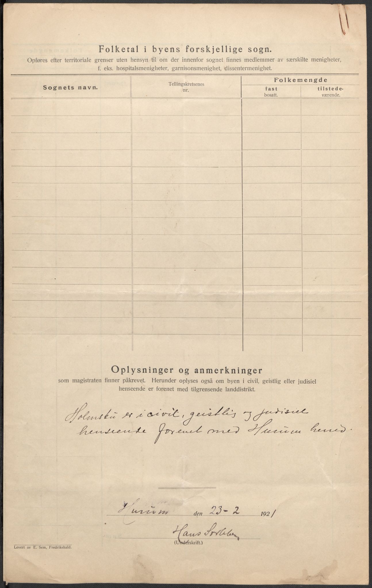 SAKO, Folketelling 1920 for 0603 Holmsbu ladested, 1920, s. 3