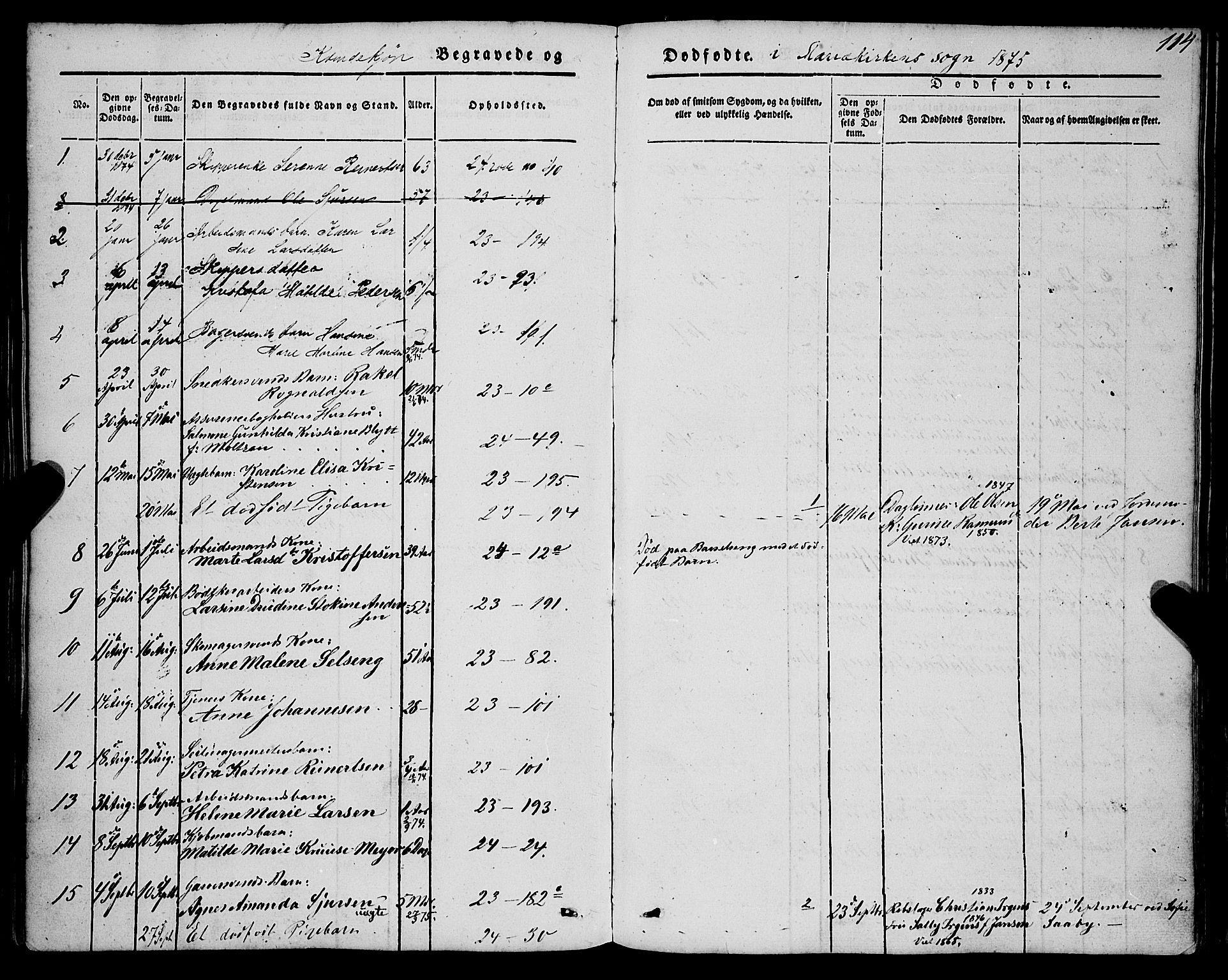 Mariakirken Sokneprestembete, AV/SAB-A-76901/H/Haa/L0006: Ministerialbok nr. A 6, 1846-1877, s. 114