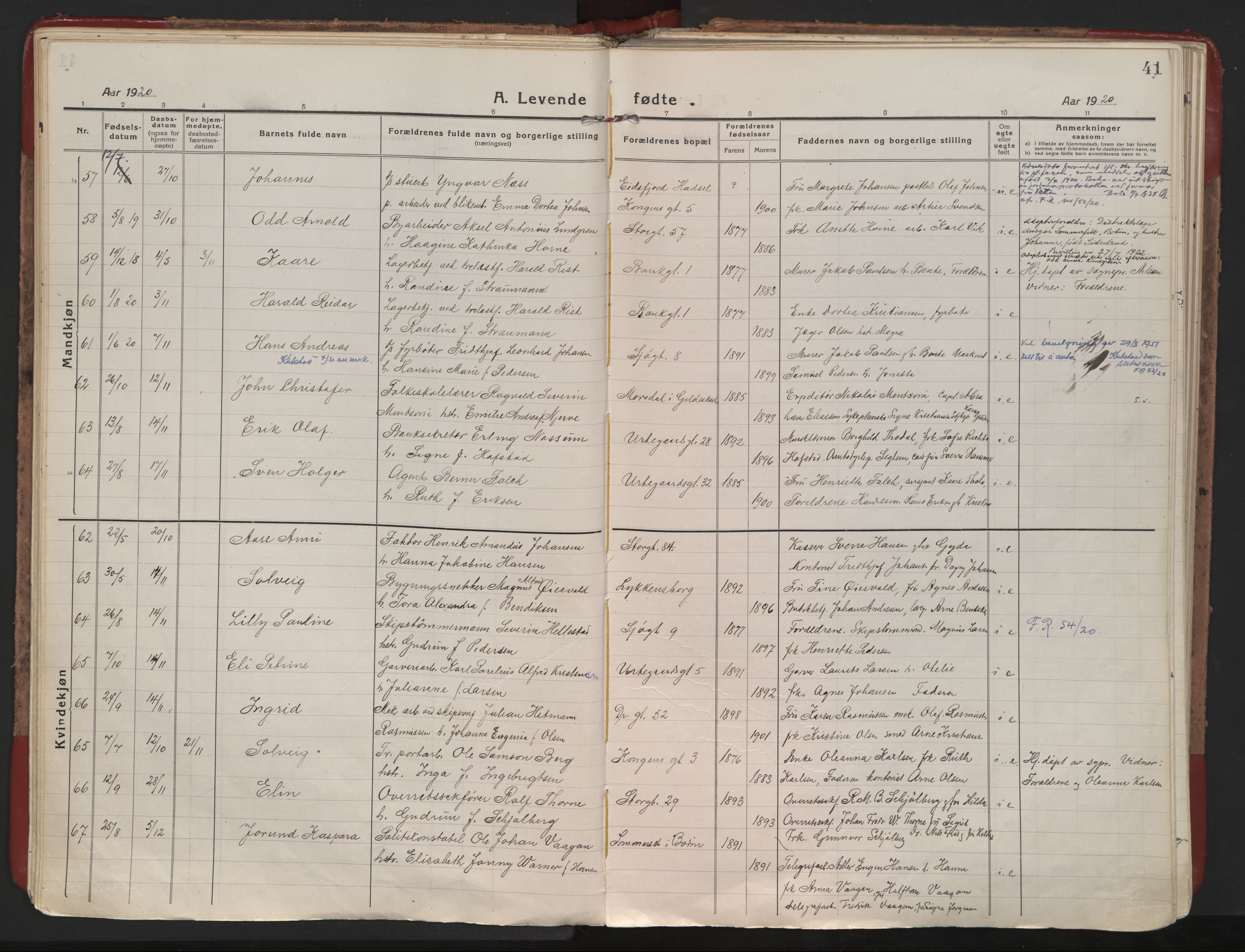 Ministerialprotokoller, klokkerbøker og fødselsregistre - Nordland, AV/SAT-A-1459/801/L0017: Ministerialbok nr. 801A17, 1917-1930, s. 41