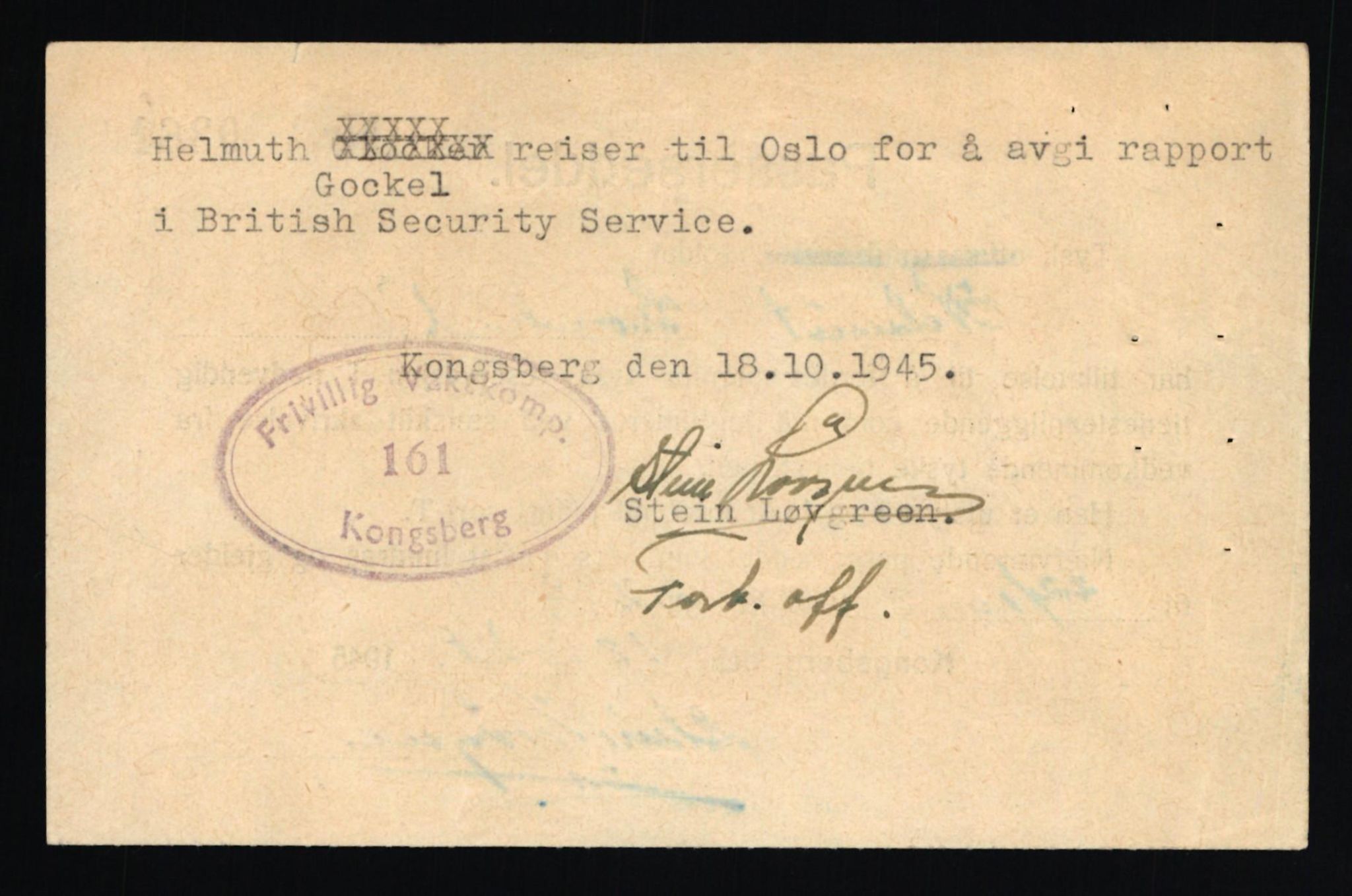 Forsvaret, Forsvarets overkommando II, AV/RA-RAFA-3915/D/Db/L0010: CI Questionaires. Tyske okkupasjonsstyrker i Norge. Tyskere., 1945-1946, s. 31