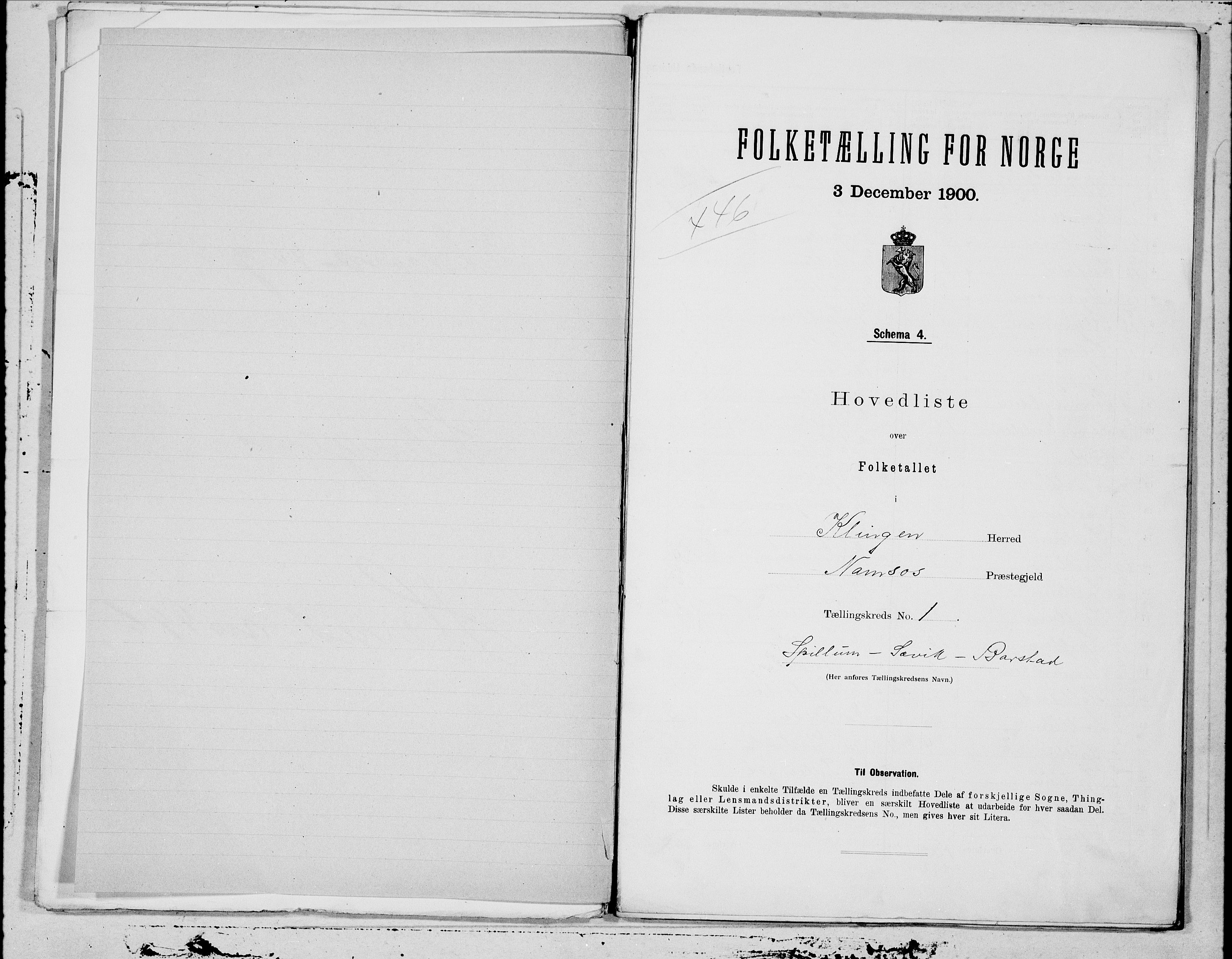 SAT, Folketelling 1900 for 1746 Klinga herred, 1900, s. 2