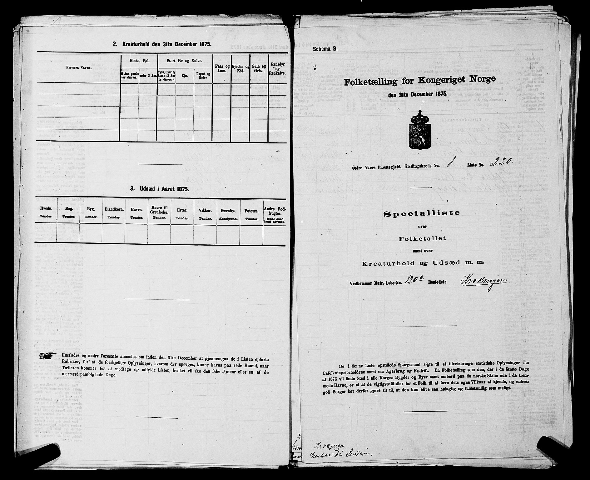 RA, Folketelling 1875 for 0218bP Østre Aker prestegjeld, 1875, s. 229