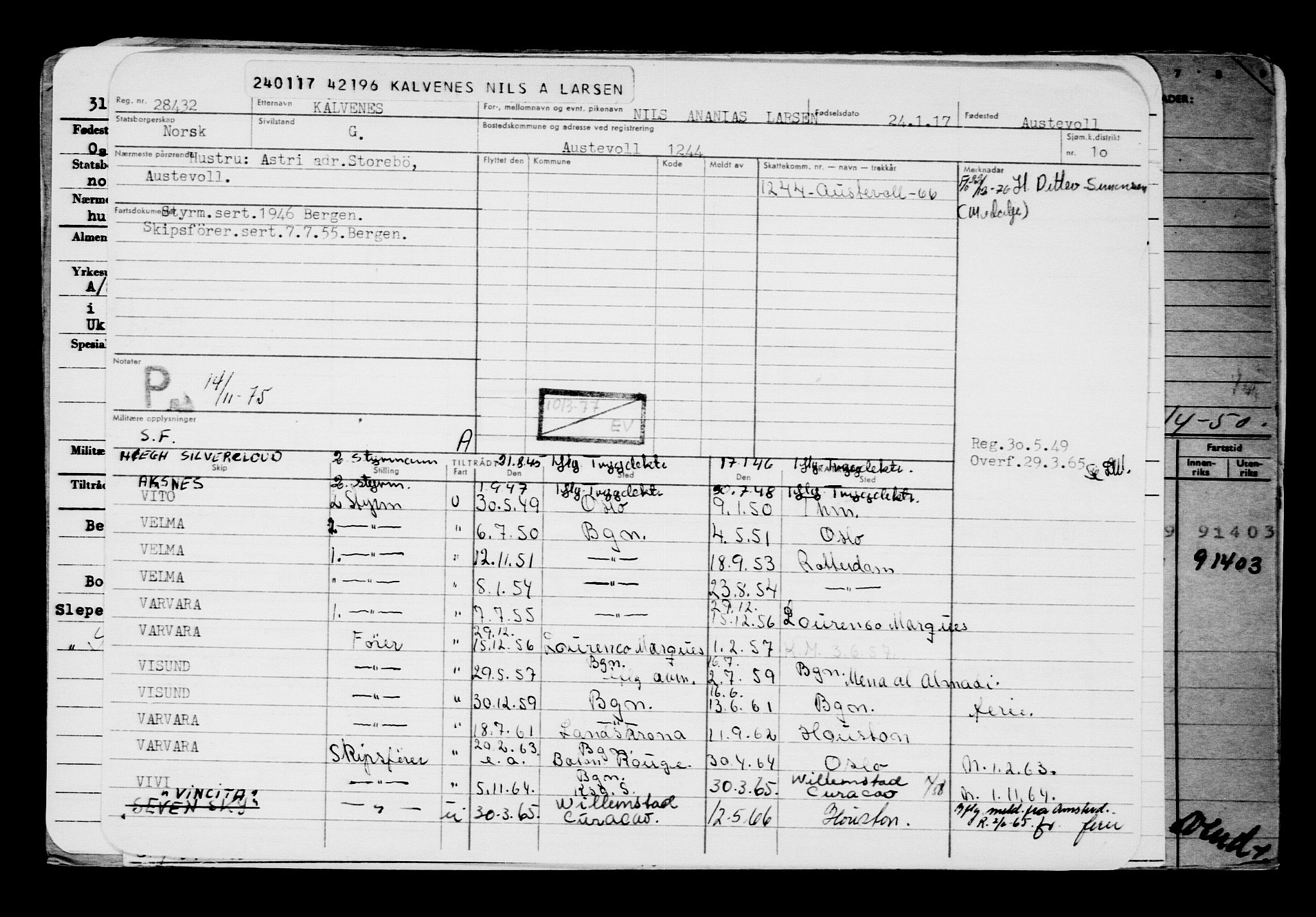 Direktoratet for sjømenn, AV/RA-S-3545/G/Gb/L0145: Hovedkort, 1917, s. 440